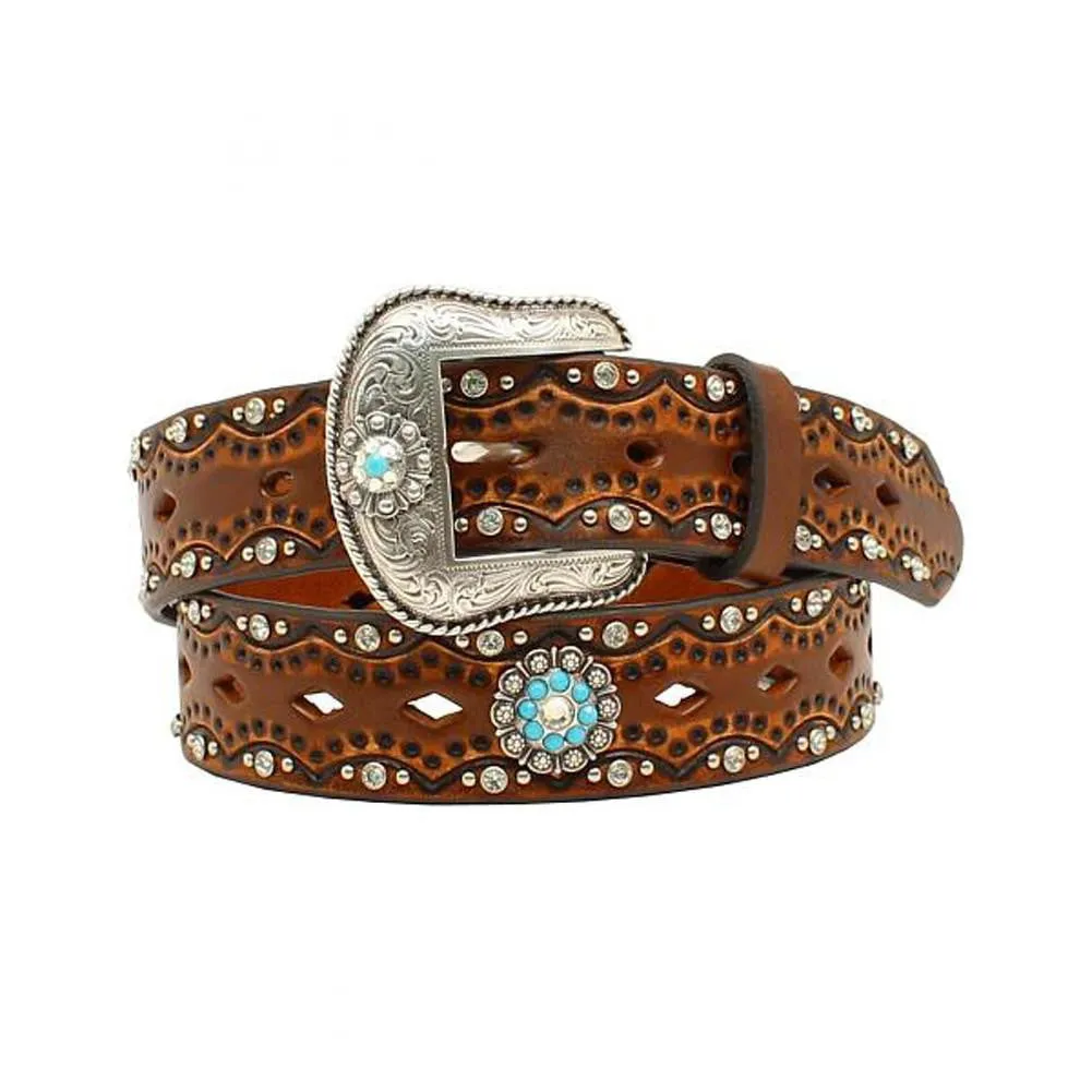 1/2'' Diamond Cutout Stones Concho Belt