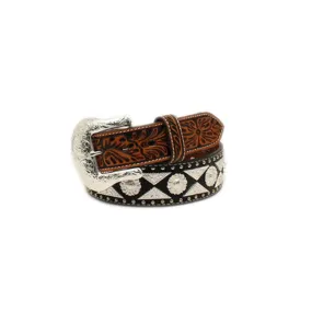 1/2'' Half Diamond Berry Concho Nail Heads Belt