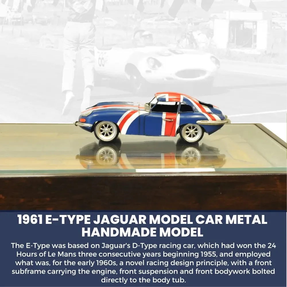 1961 E-Type Jaguar Model Car Metal Handmade