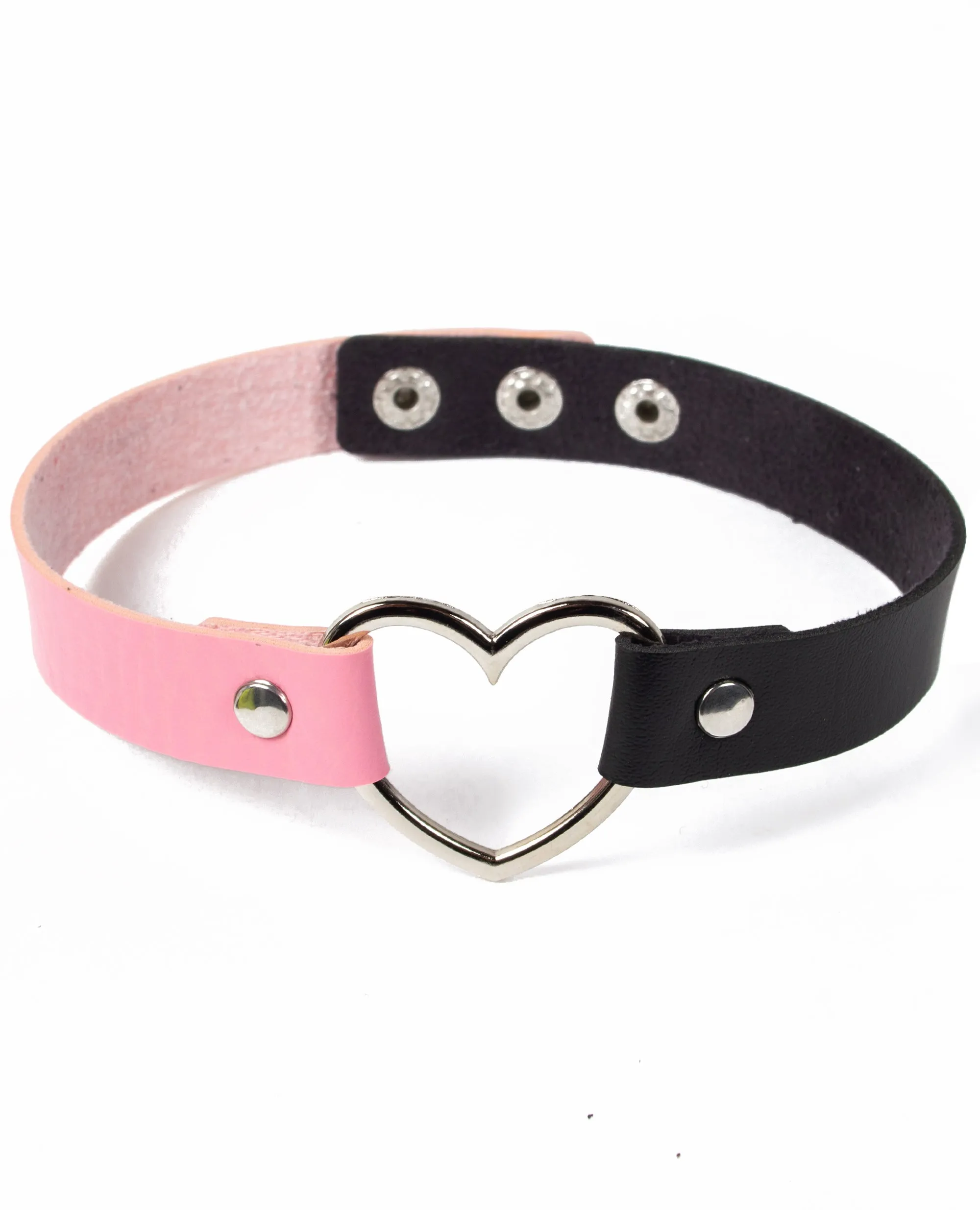 2 TONE HEART COLLAR