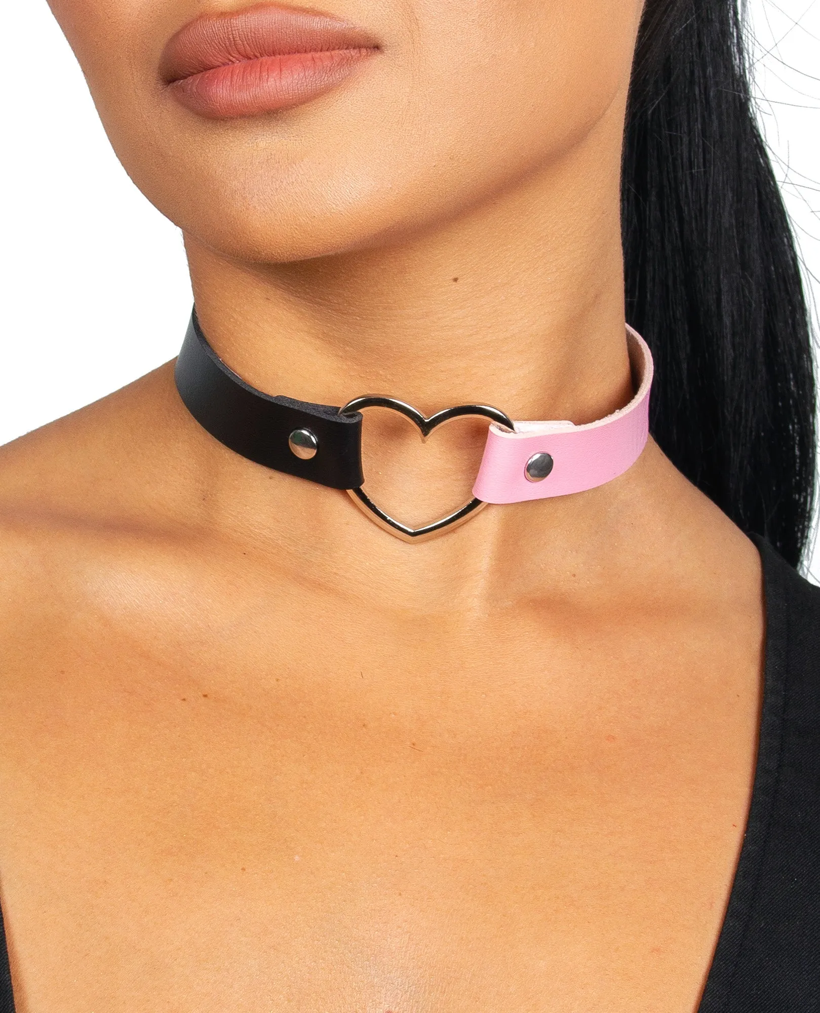 2 TONE HEART COLLAR