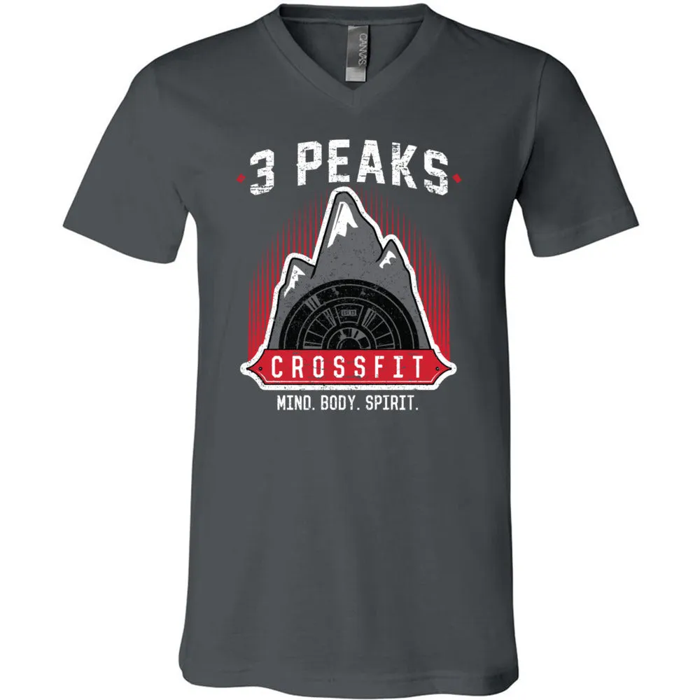 3 Peak CrossFit - 100 - Stacked - Men's V-Neck T-Shirt