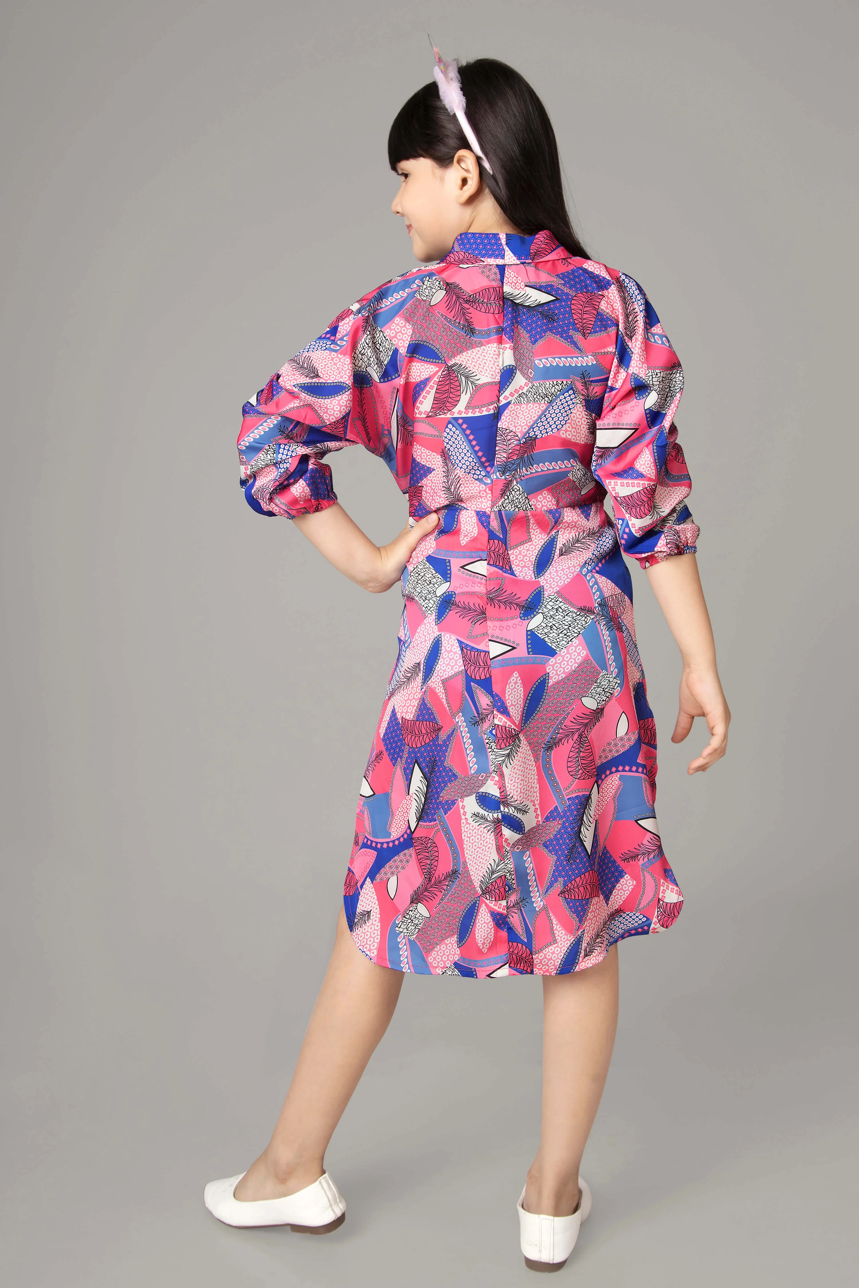 Abstract Midi Dress For Girls