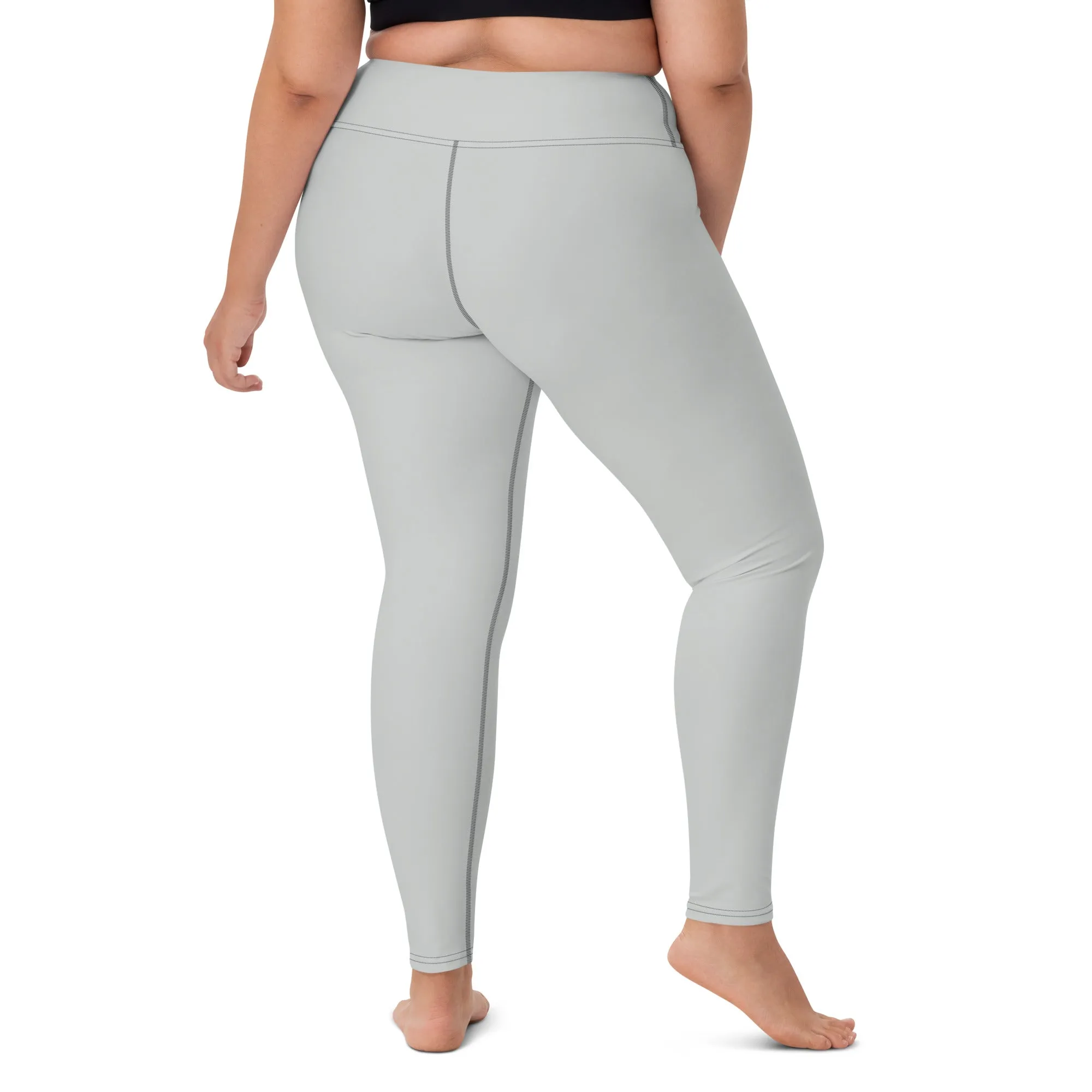 Active Chic: Women's Solid Color Yoga Pants Leggings - Smoke