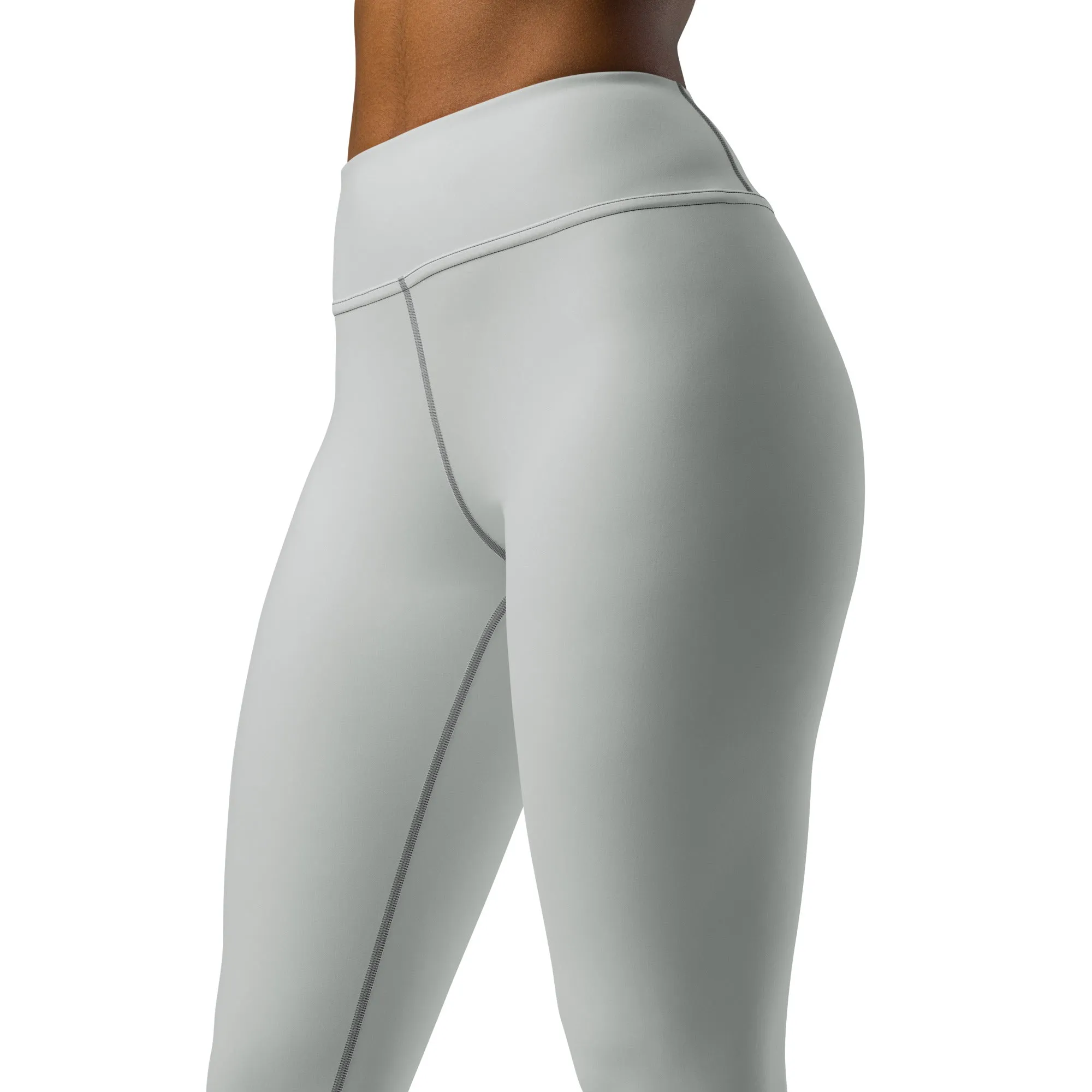 Active Chic: Women's Solid Color Yoga Pants Leggings - Smoke