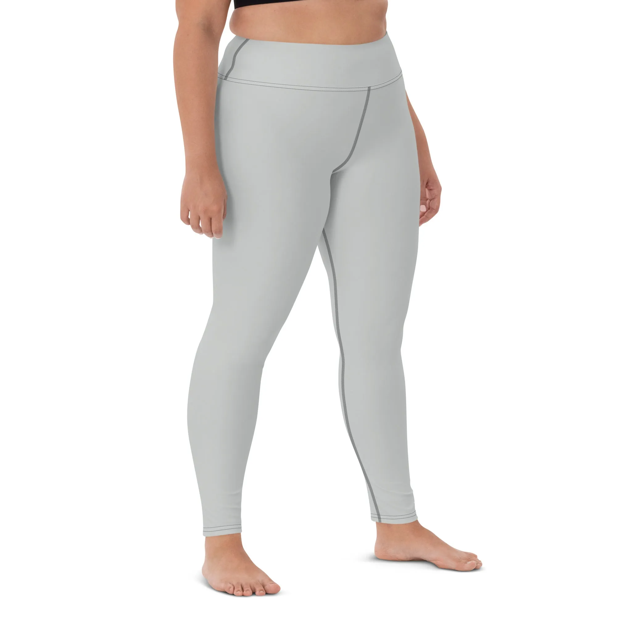 Active Chic: Women's Solid Color Yoga Pants Leggings - Smoke