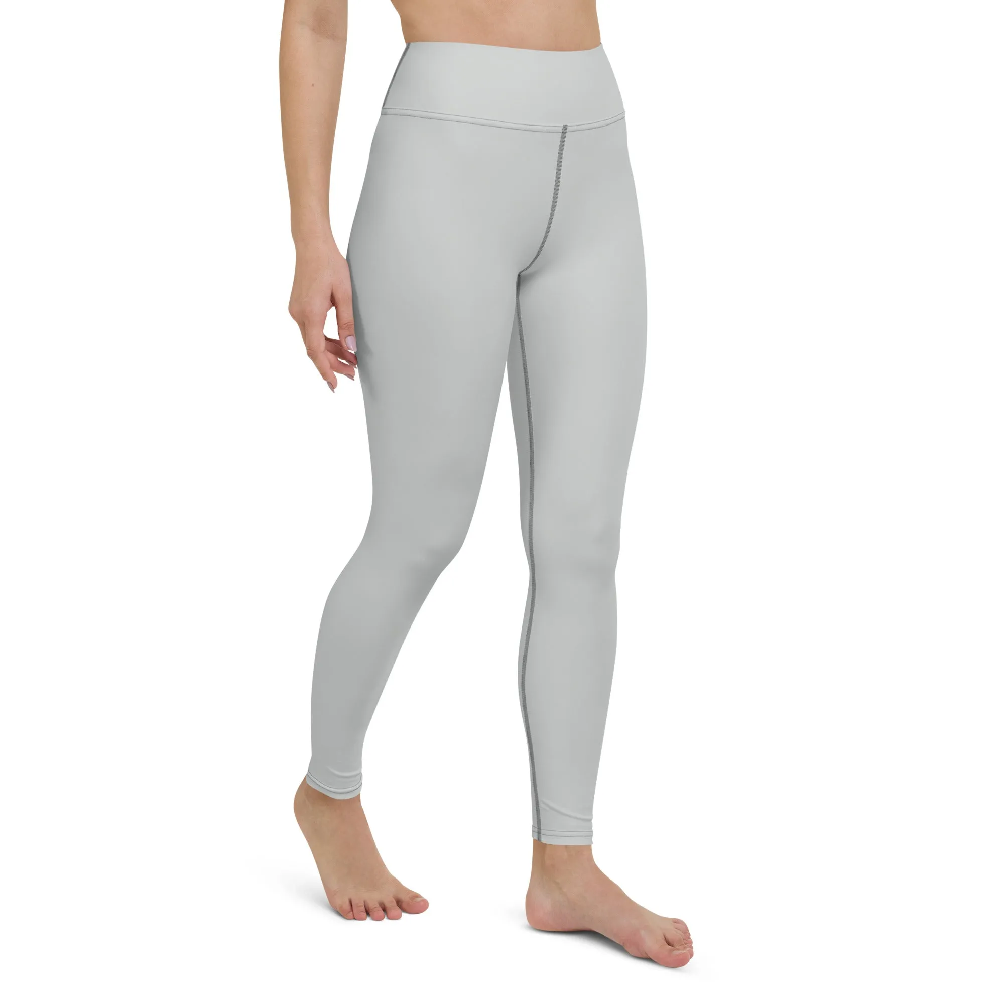 Active Chic: Women's Solid Color Yoga Pants Leggings - Smoke