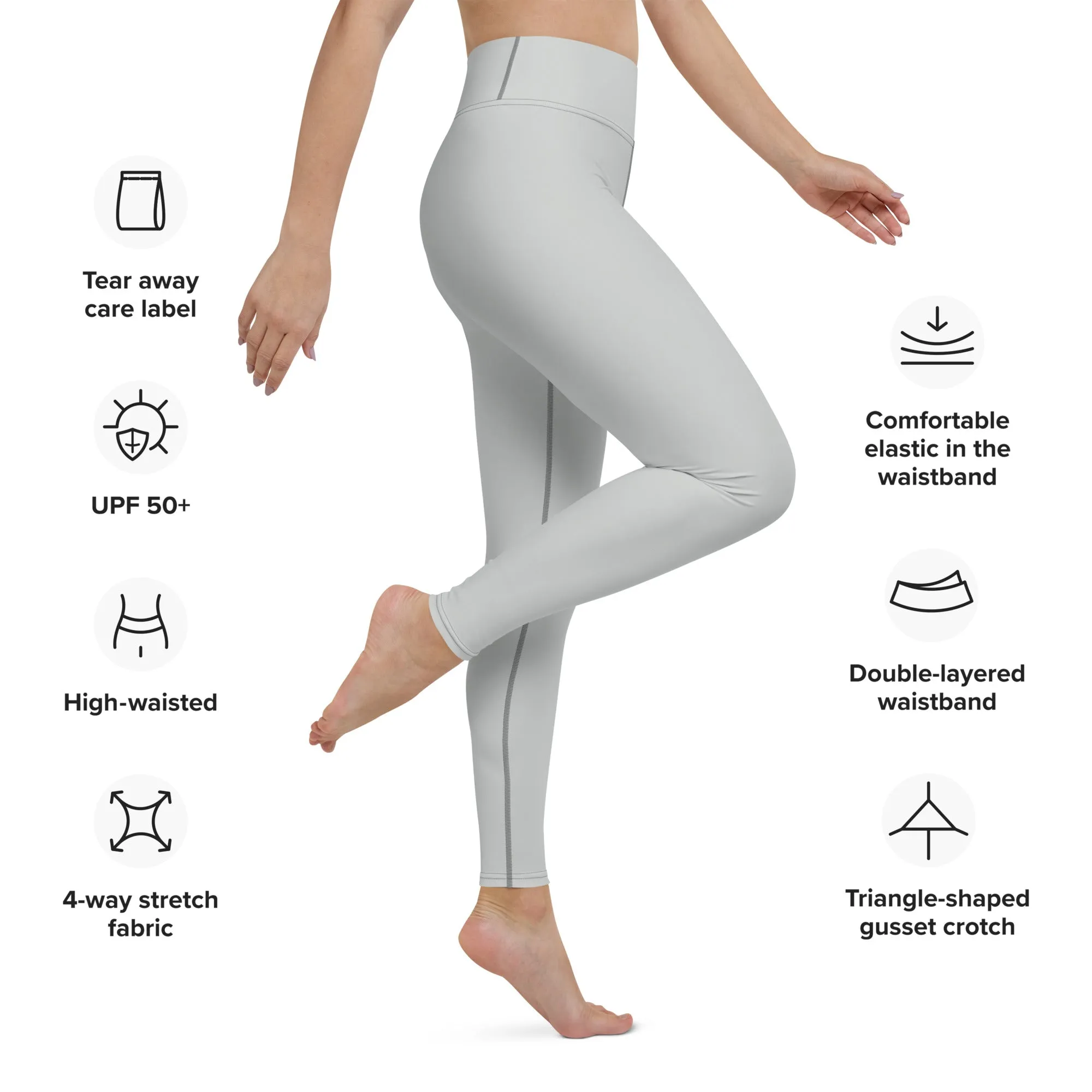 Active Chic: Women's Solid Color Yoga Pants Leggings - Smoke