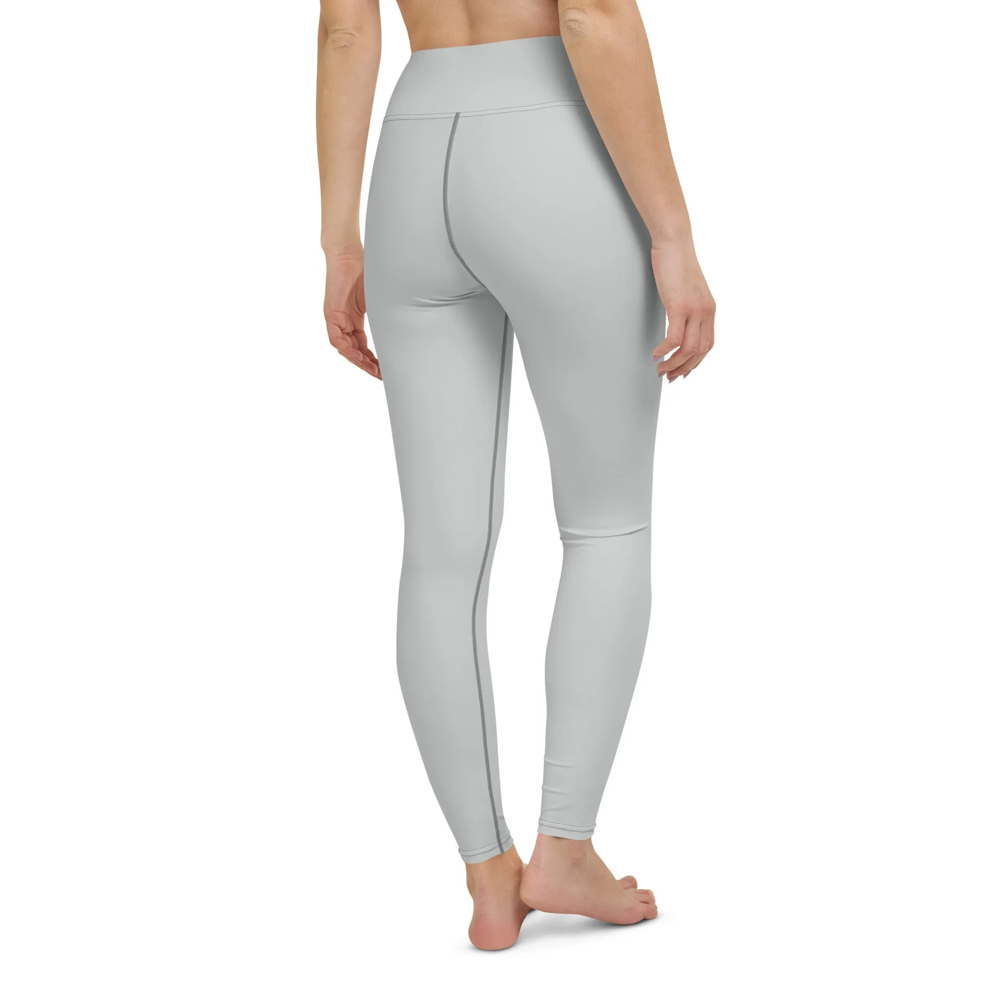 Active Chic: Women's Solid Color Yoga Pants Leggings - Smoke