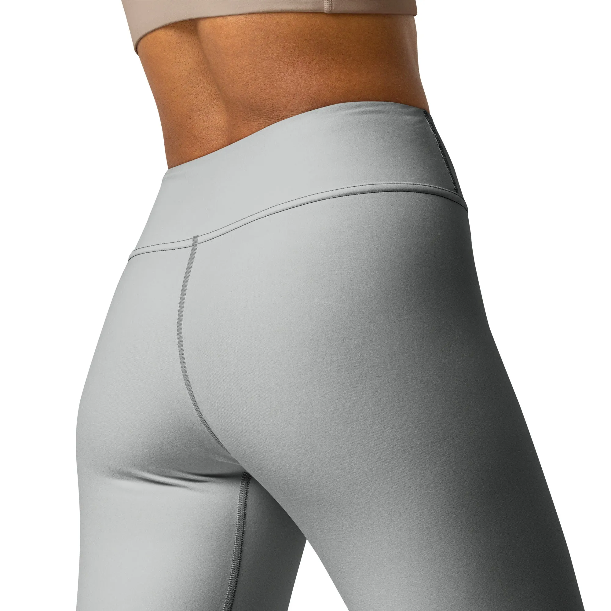 Active Chic: Women's Solid Color Yoga Pants Leggings - Smoke