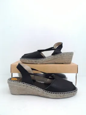 Andre Assous Women's Black Daity Wedge Espadrille Sandal Size 10 M