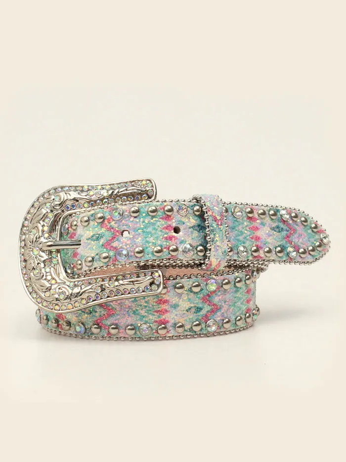 Angel Ranch D130001997 Kids Southwestern Glitter Stones Belt Multicolored