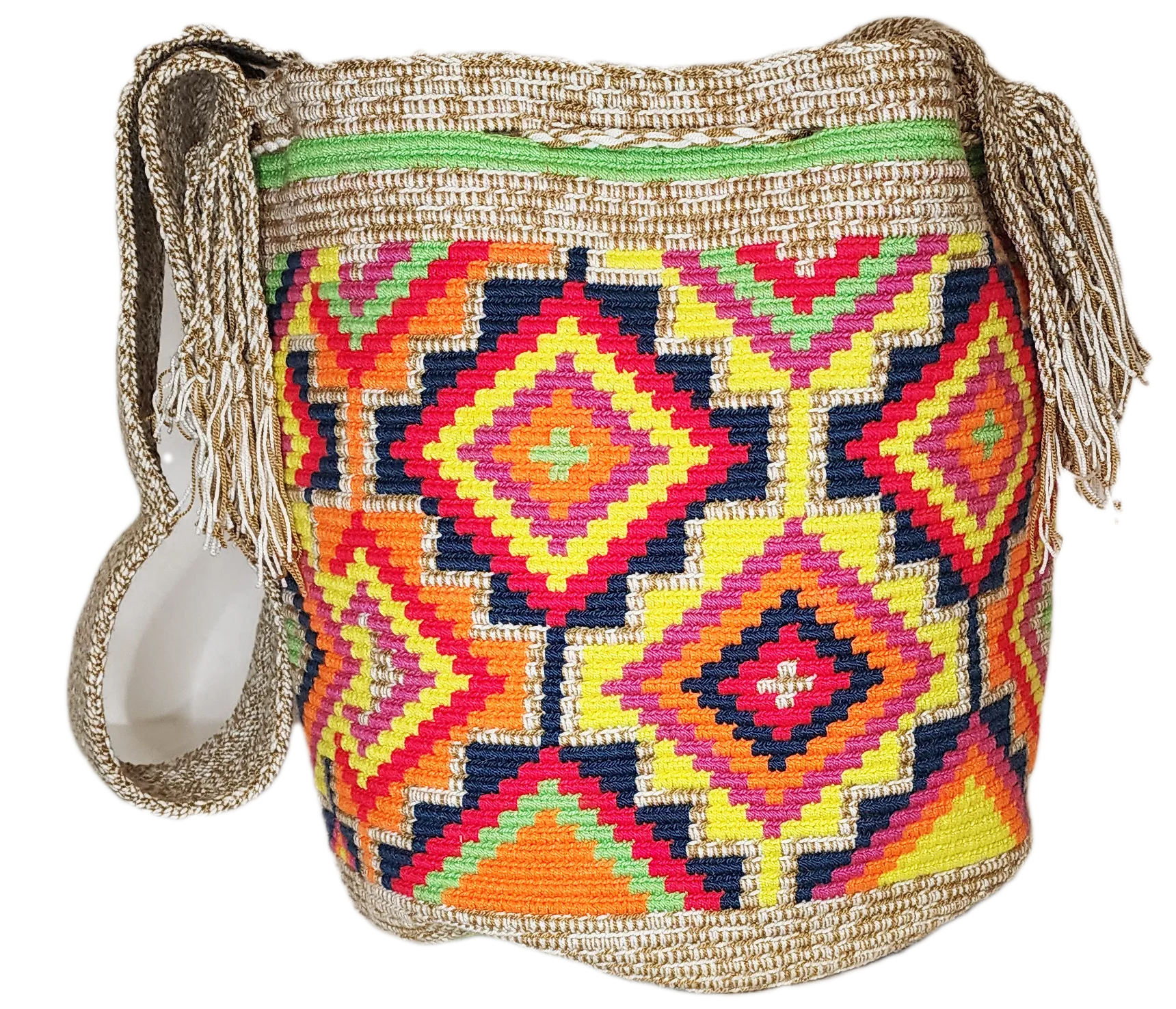 Aubrey Large Handmade Crochet Wayuu Mochila Bag