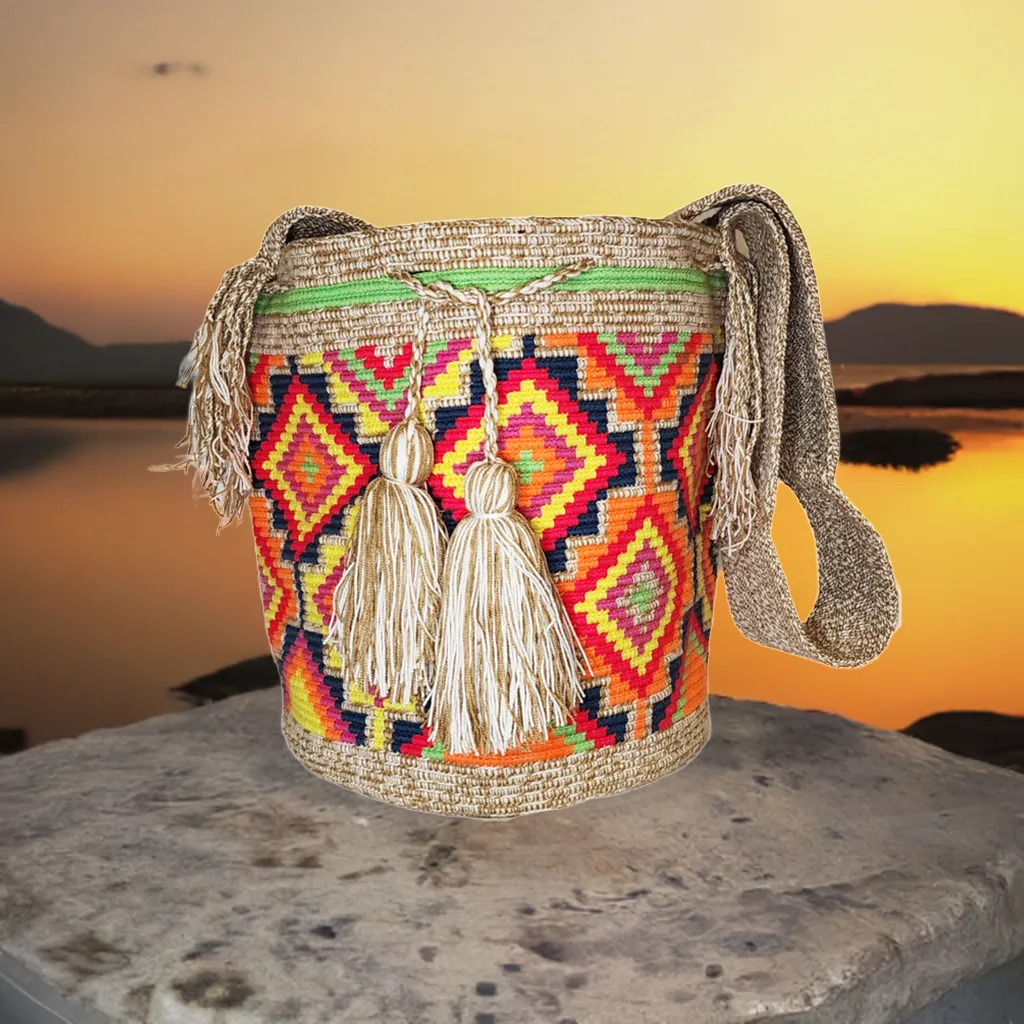 Aubrey Large Handmade Crochet Wayuu Mochila Bag