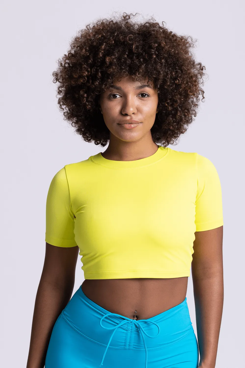 Aurora Short Sleeved Crop Rashie - Glowstick