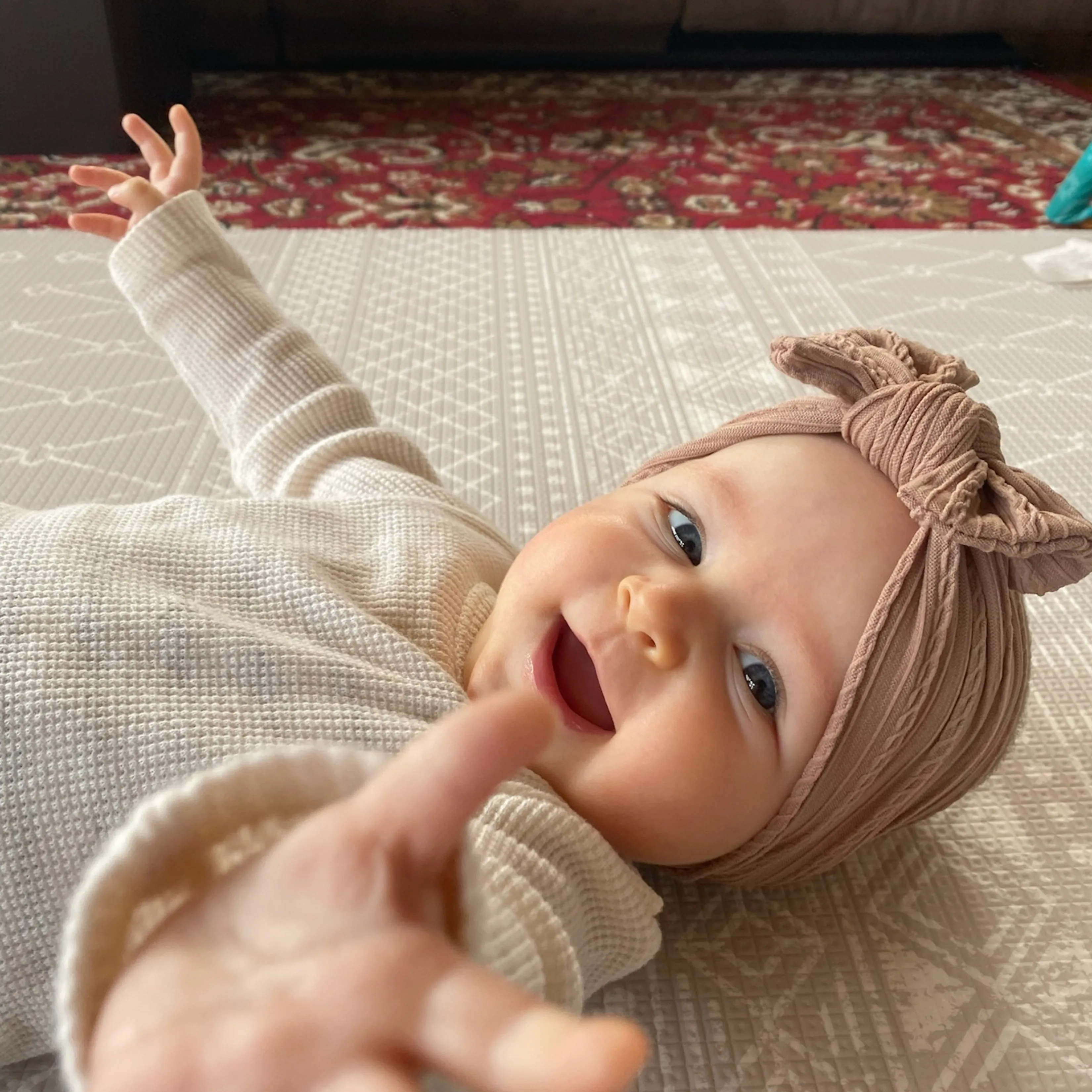 Baby Top Knot Single Bow Headband Magenta