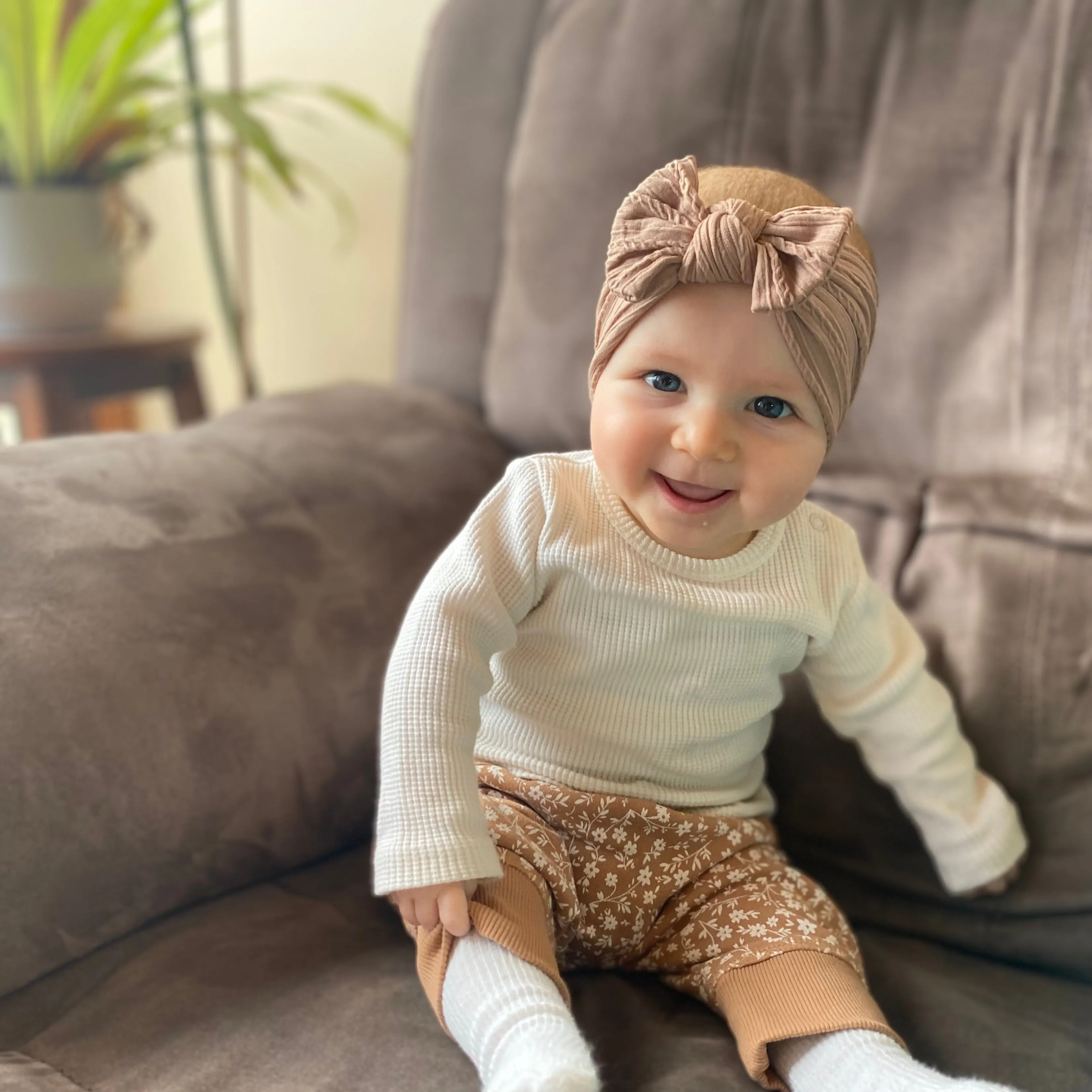 Baby Top Knot Single Bow Headband Magenta