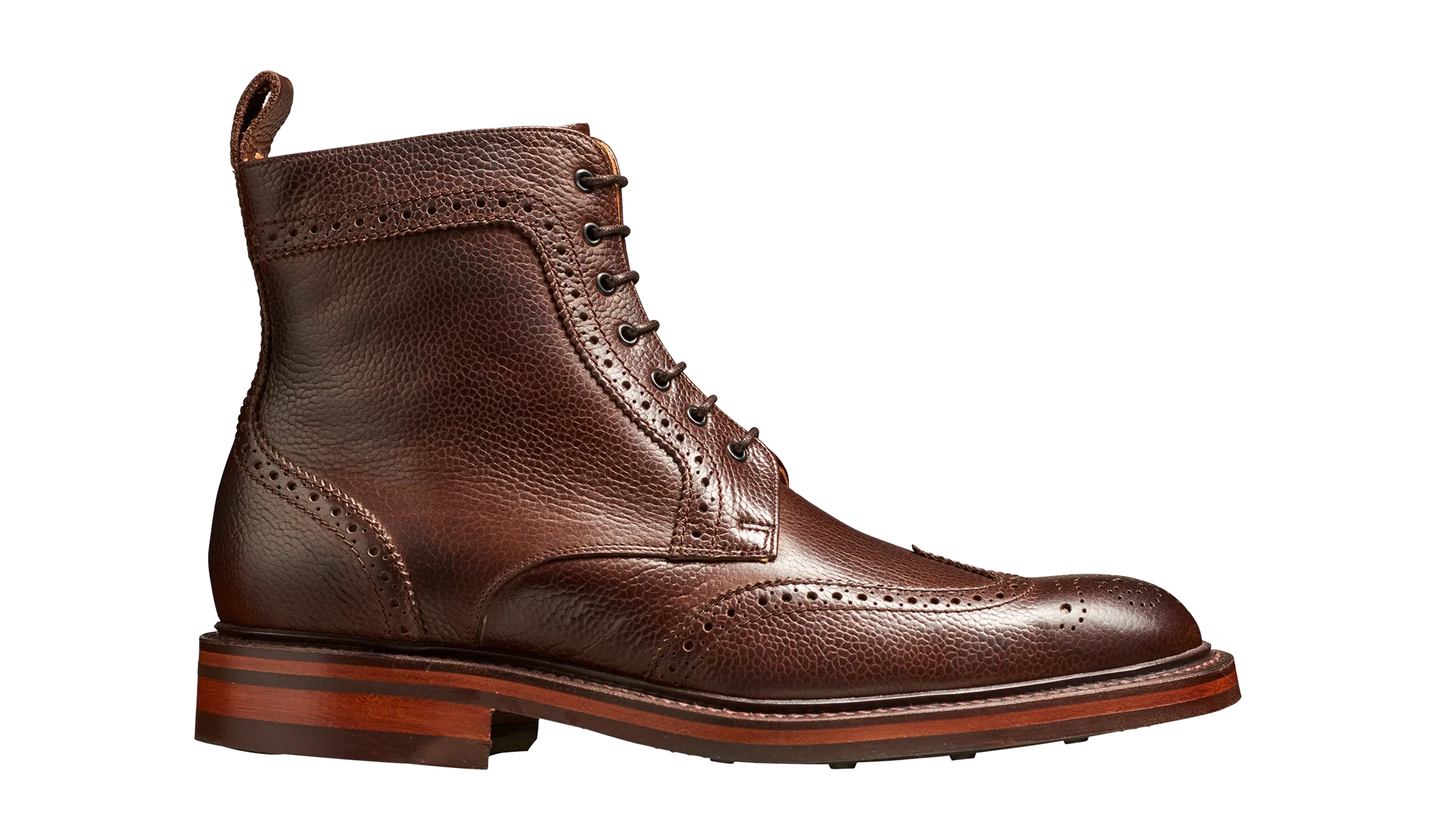 Barker Calder Rugged Wind Cap Boot-  Dark Brown Grain