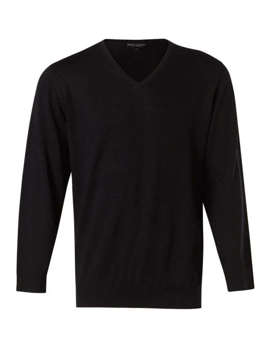 BENCHMARK Men's V-Neck Long Sleeves Jumper M9502