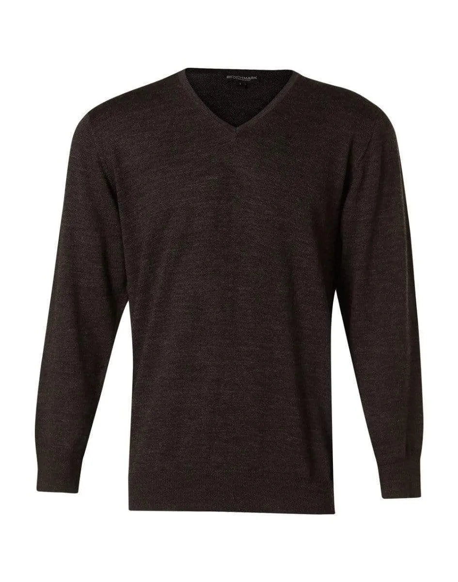 BENCHMARK Men's V-Neck Long Sleeves Jumper M9502