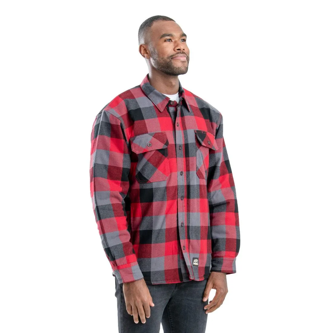 Berne Men's Heartland Shirt Jacket SH69PRE - Red