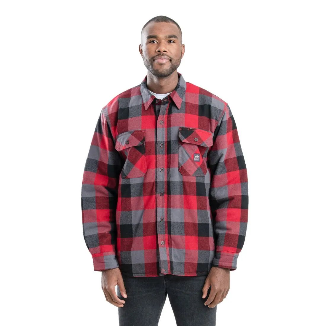 Berne Men's Heartland Shirt Jacket SH69PRE - Red