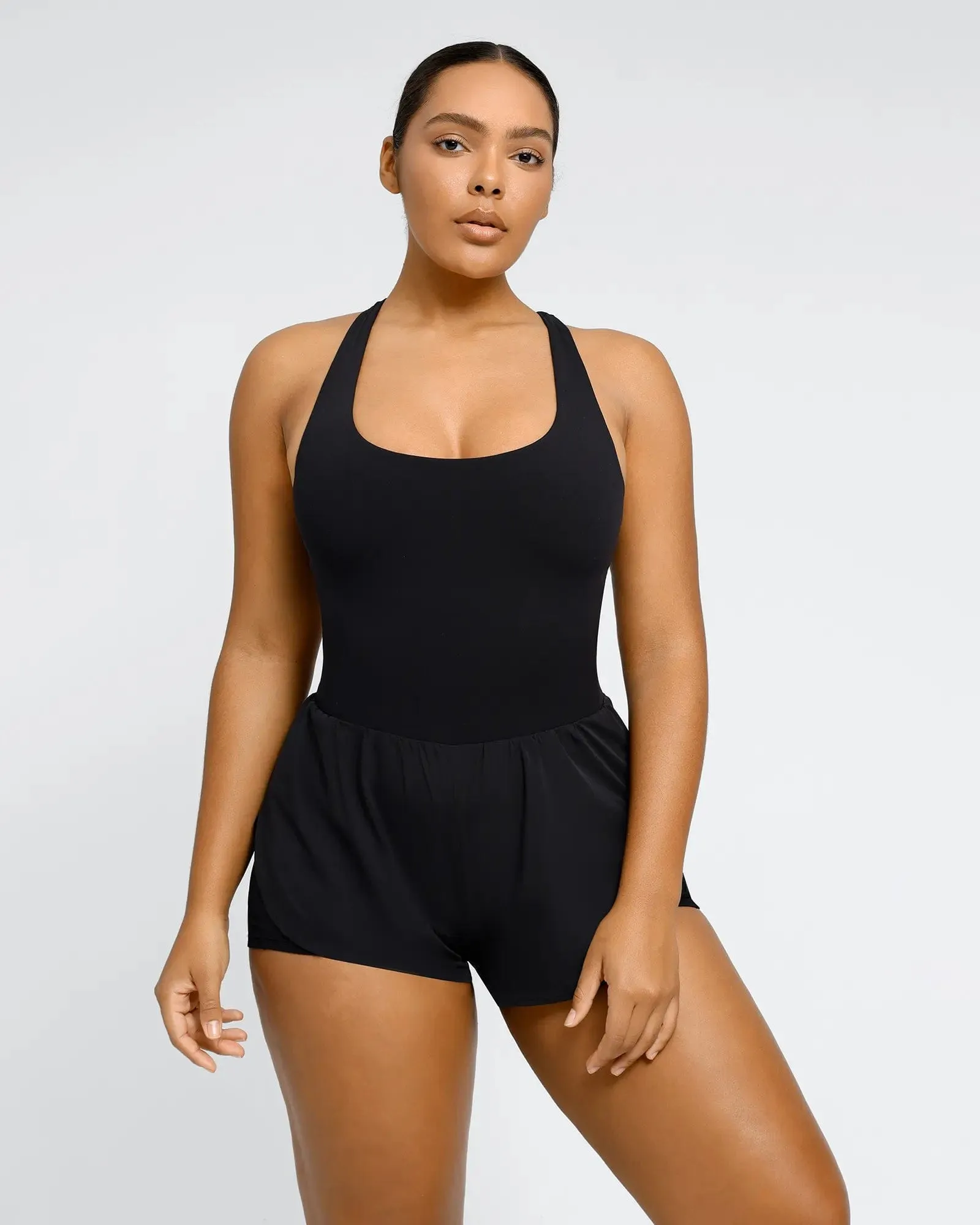 BlissMotion Airy Backless 2-in-1 Athleisure Romper