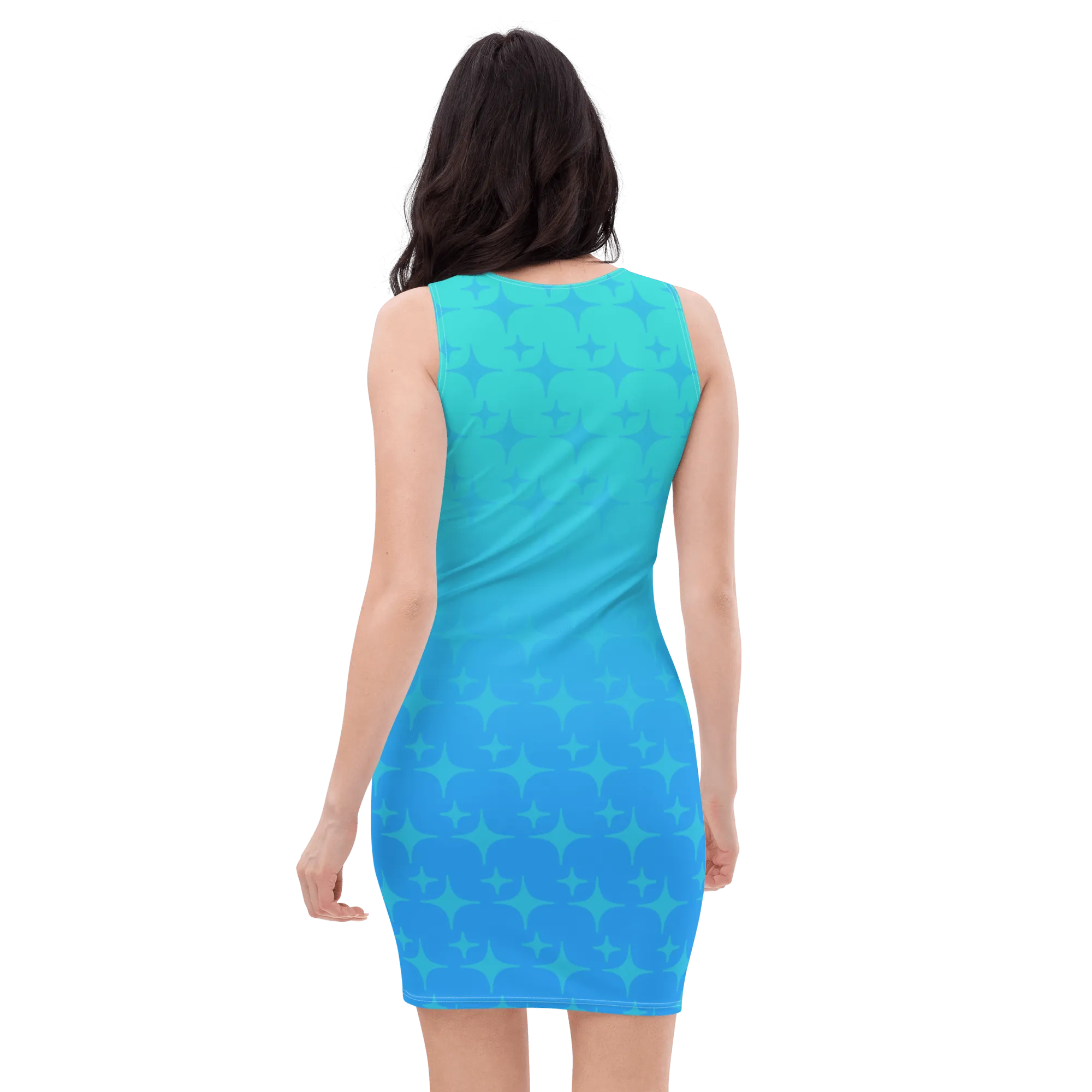 Blue Ghost Sparkle Bodycon Tank Dress (Adult XS-XL)