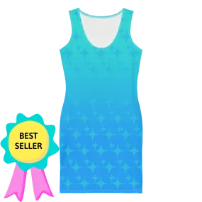 Blue Ghost Sparkle Bodycon Tank Dress (Adult XS-XL)