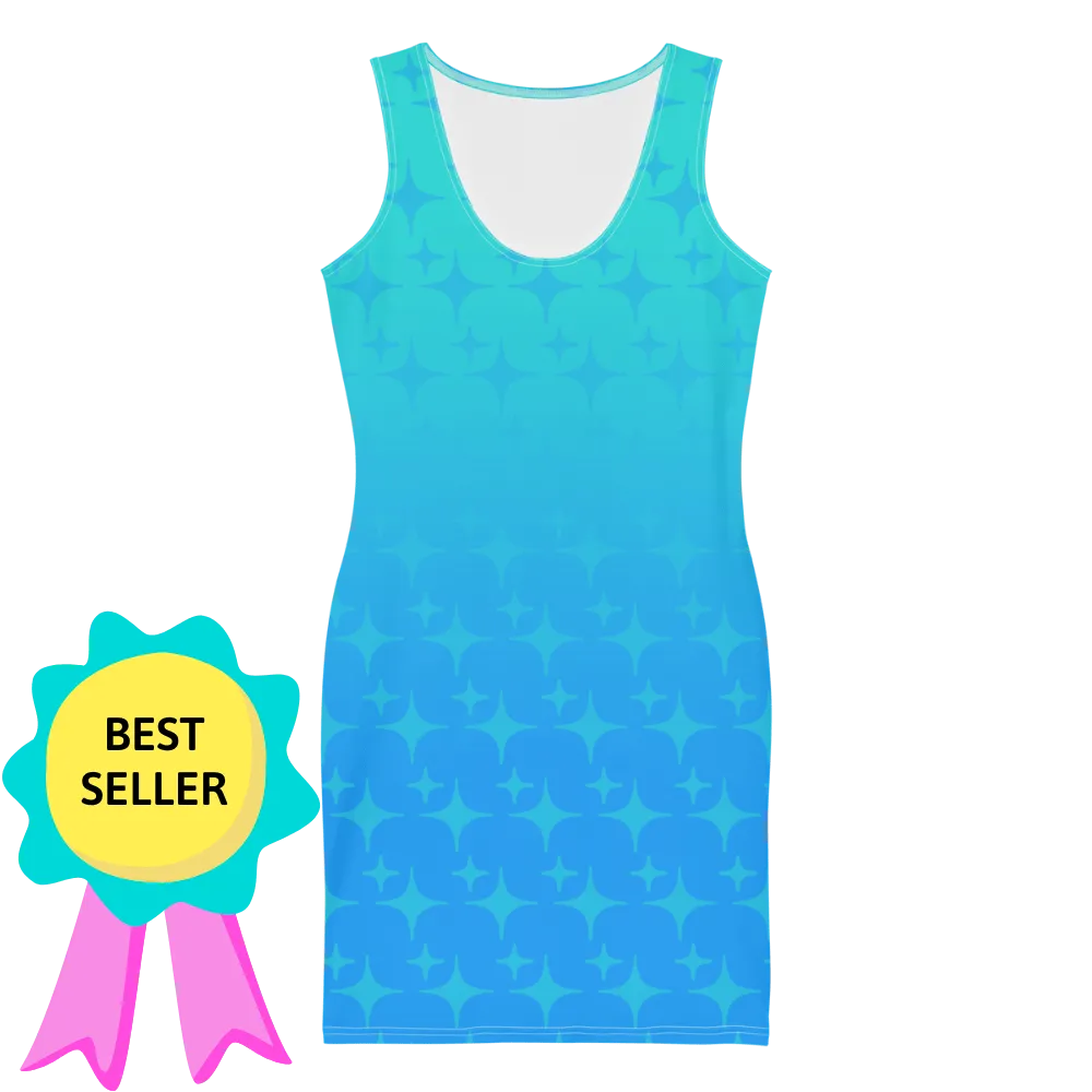 Blue Ghost Sparkle Bodycon Tank Dress (Adult XS-XL)