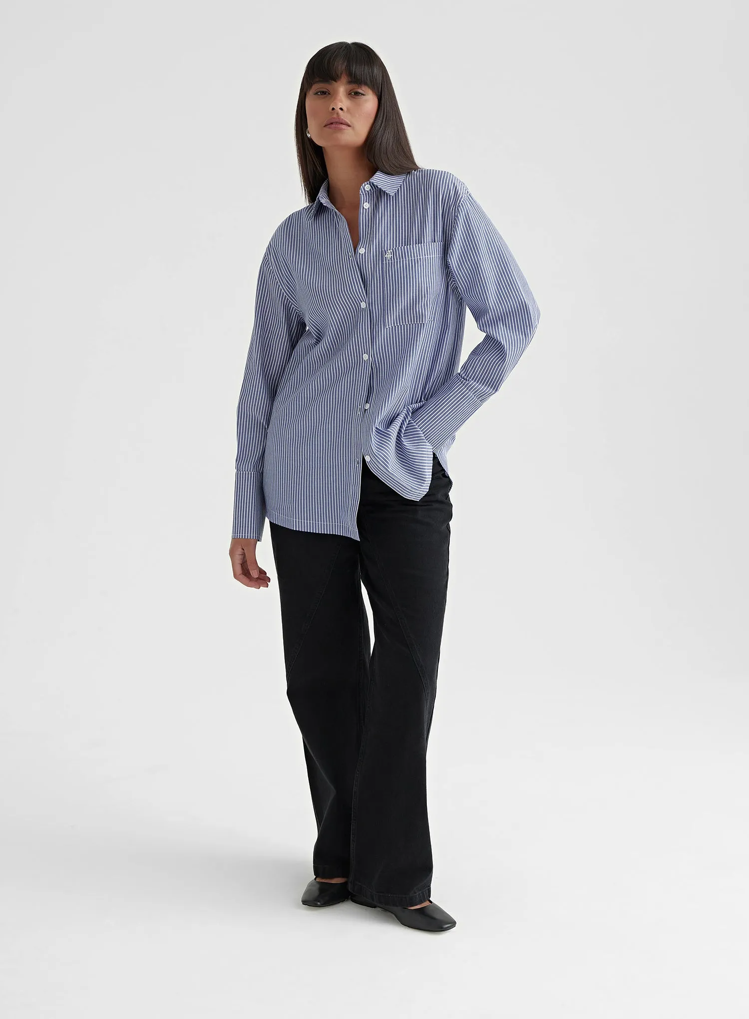 Blue Stripe Shirt – Haleema 