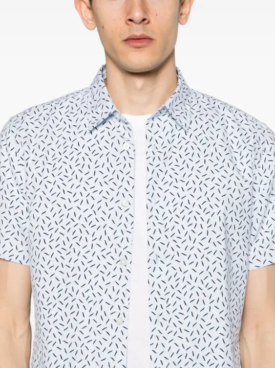 BOSS abstract-pattern cotton shirt