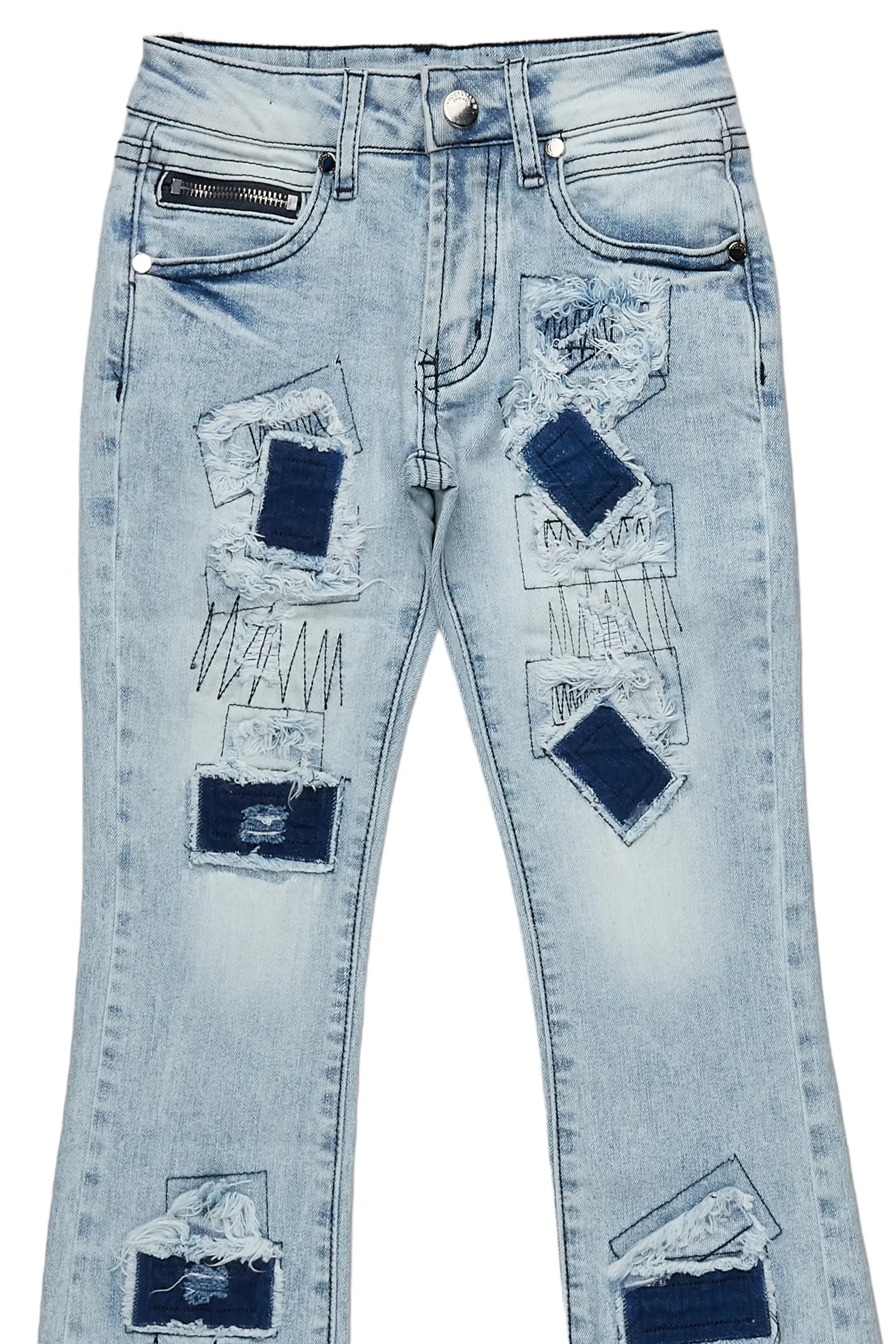 Boys Camden Blue Stacked Flare Jean