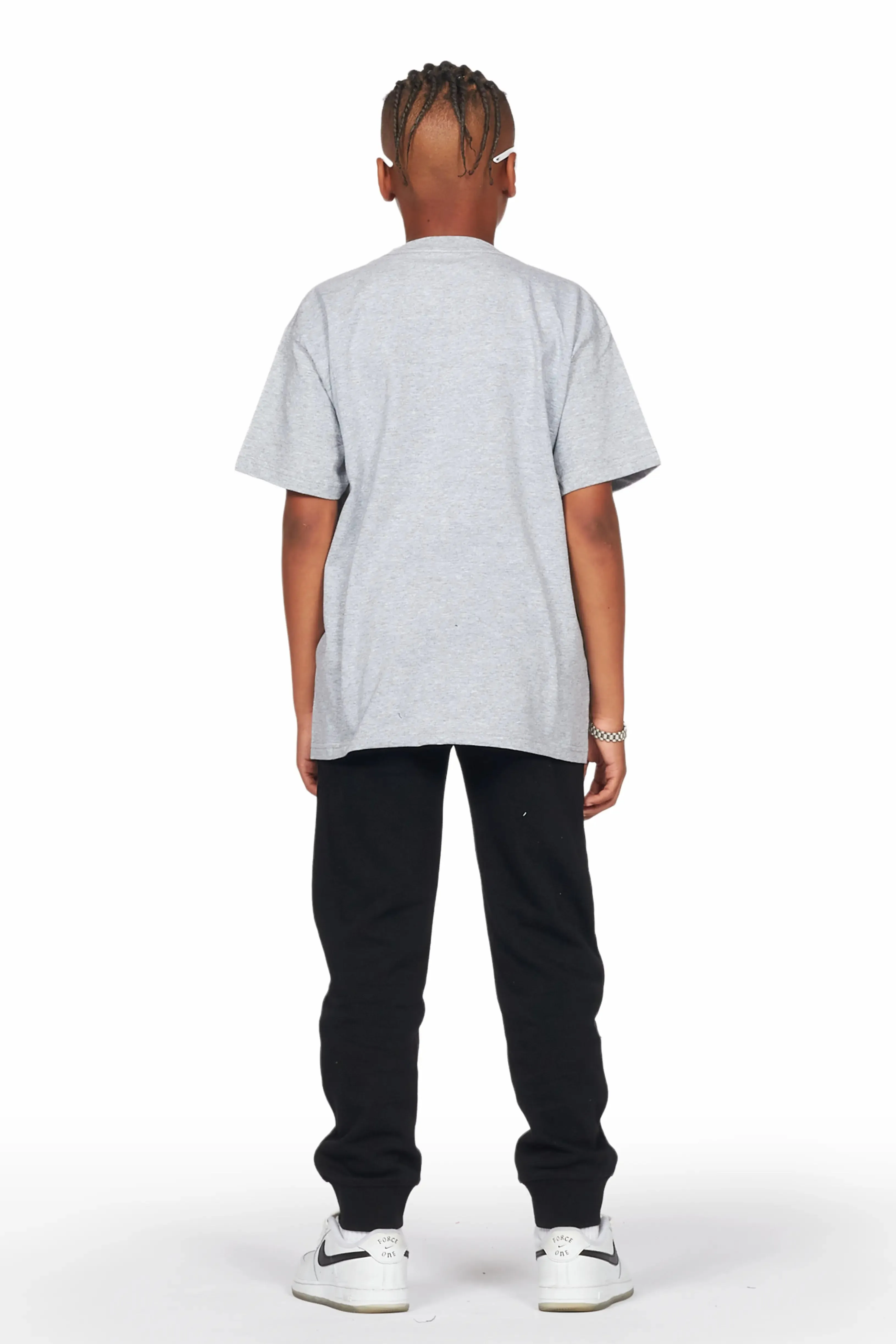 Boys Galen Grey/Black T-Shirt Jogger Set