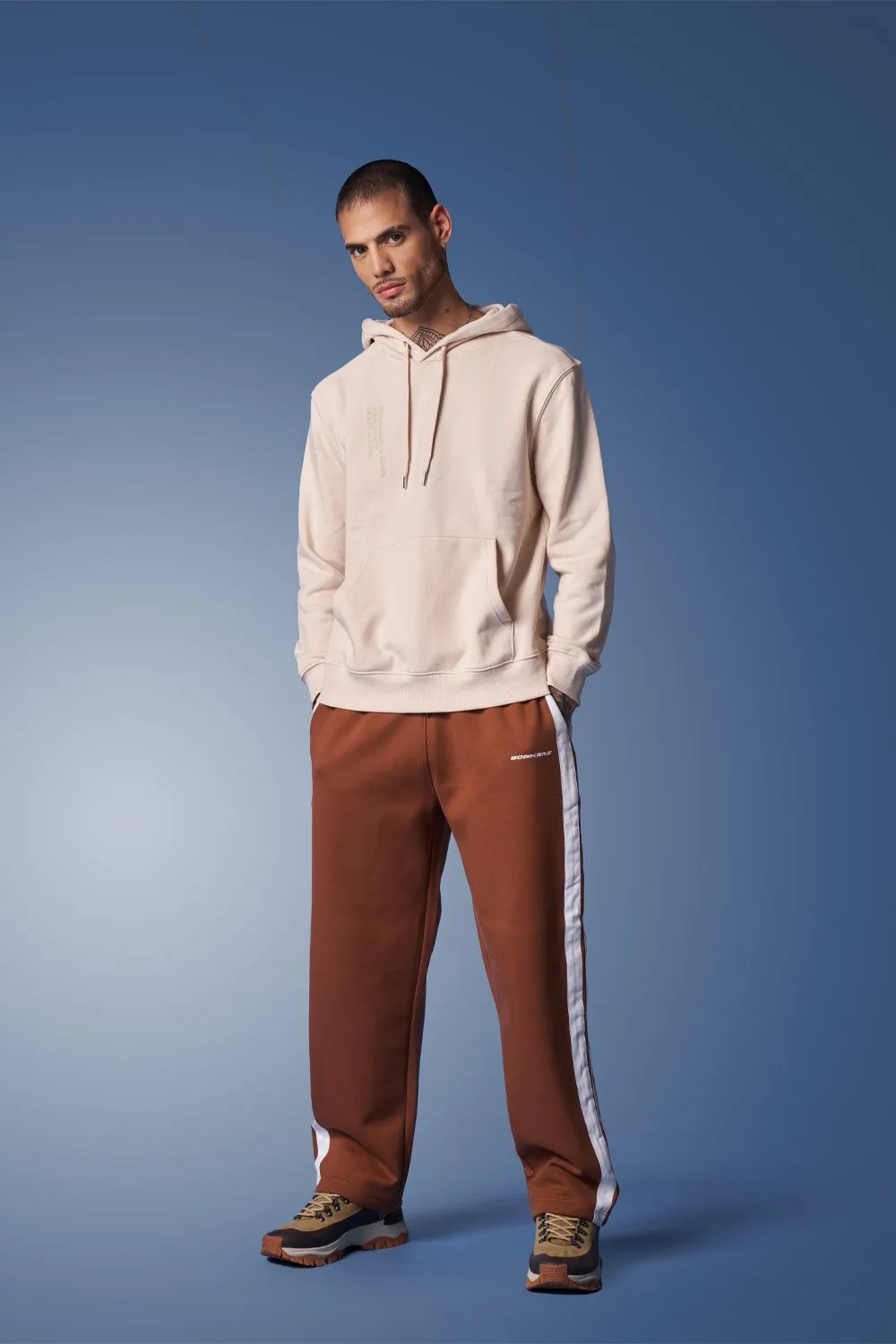 Brown Sporty Straight Fit Pants