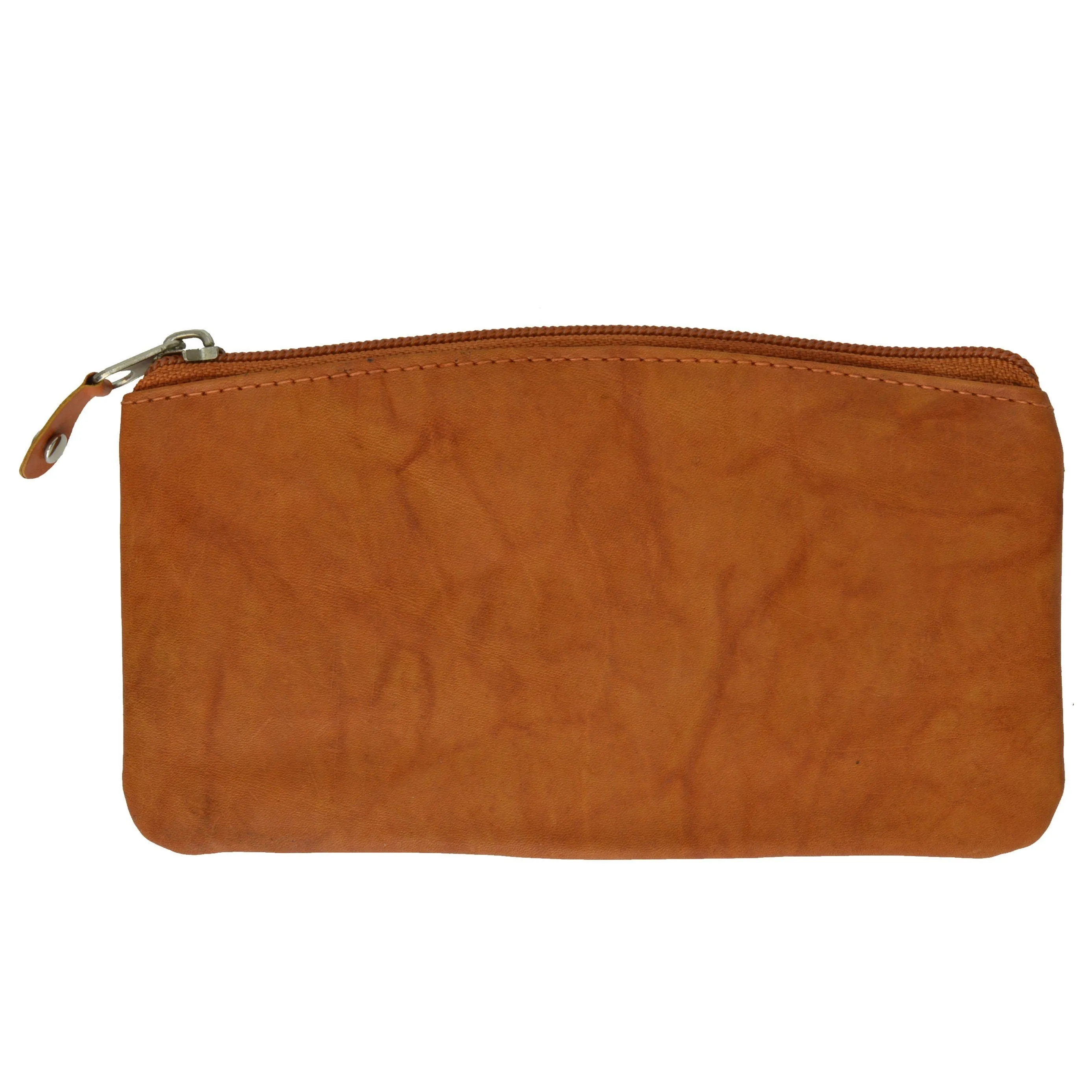 Buggy Carry All Leather Zipper Wallet - Tan