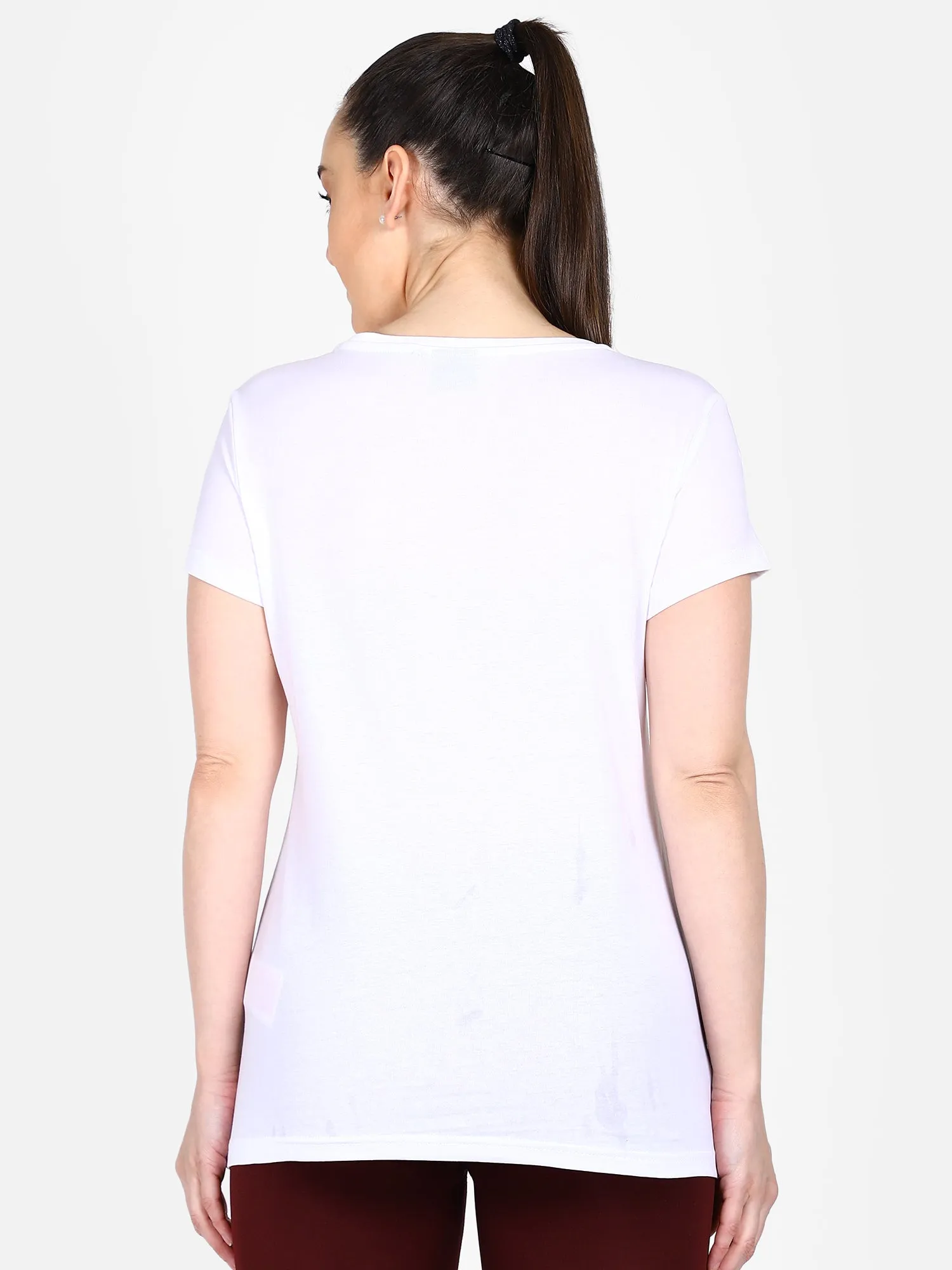 Cedar Women Cotton White T-Shirt