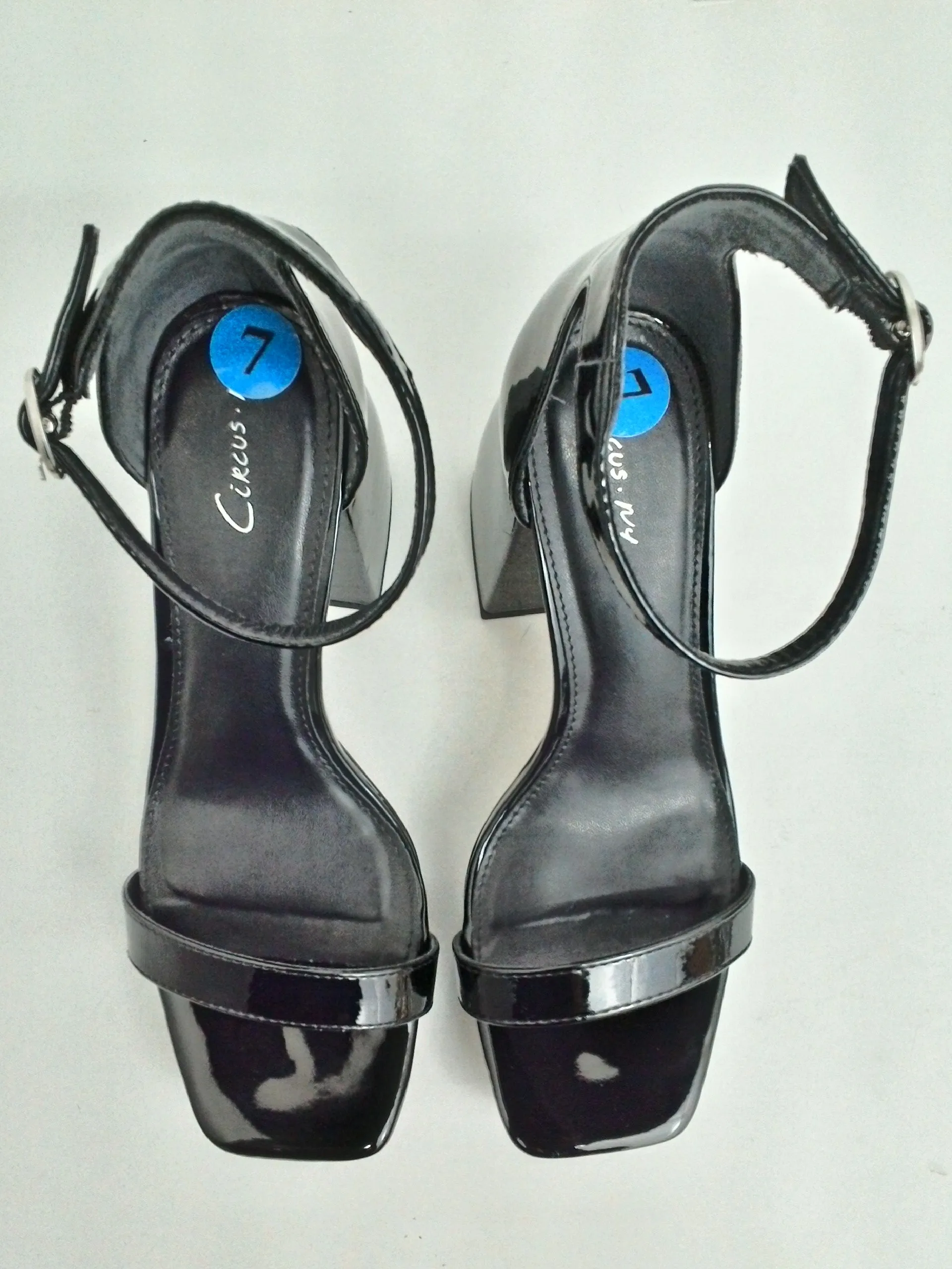 Circus By Sam Edelman Women's Black Patent Heeled Sandals Size 7 M