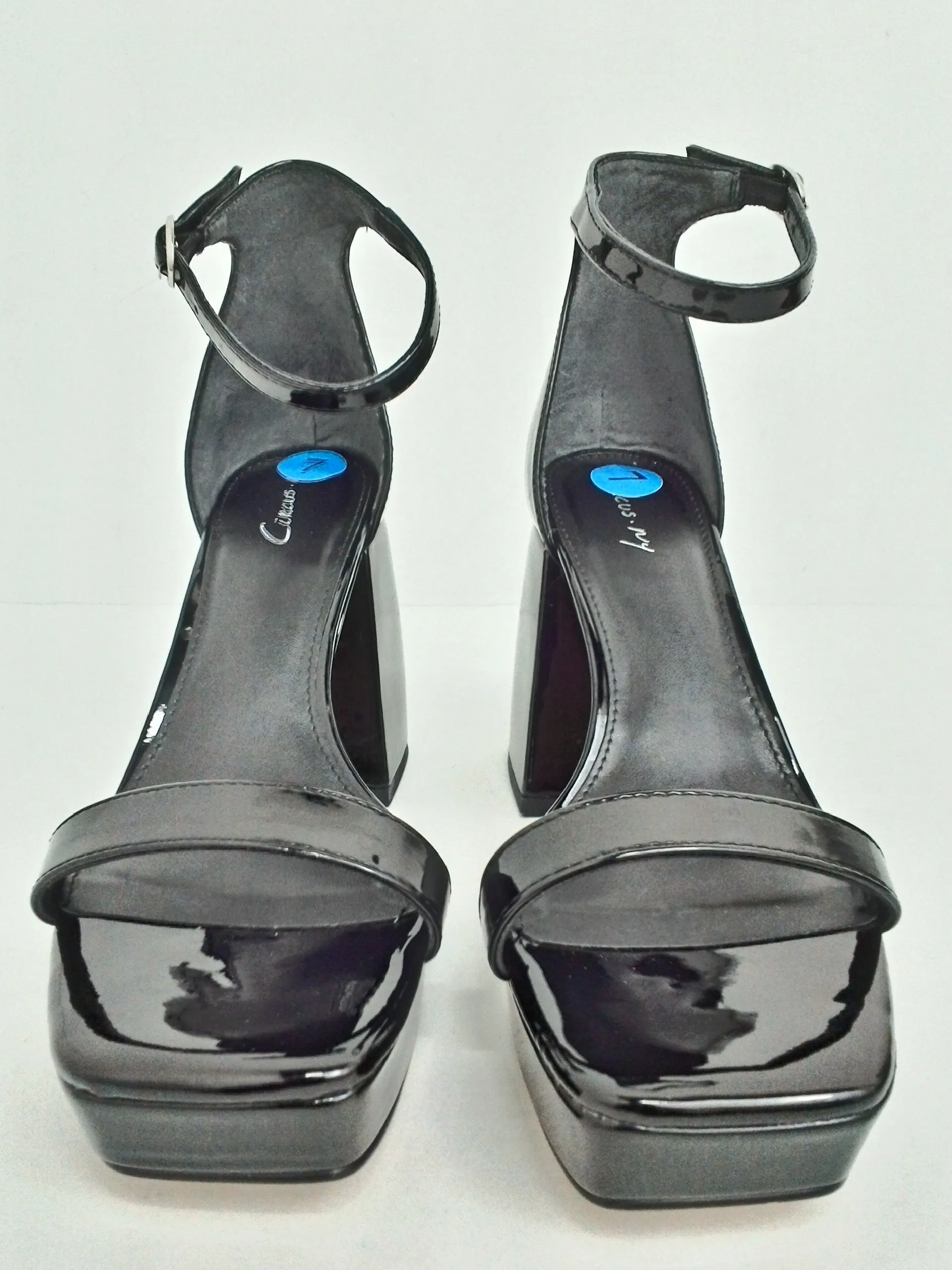 Circus By Sam Edelman Women's Black Patent Heeled Sandals Size 7 M