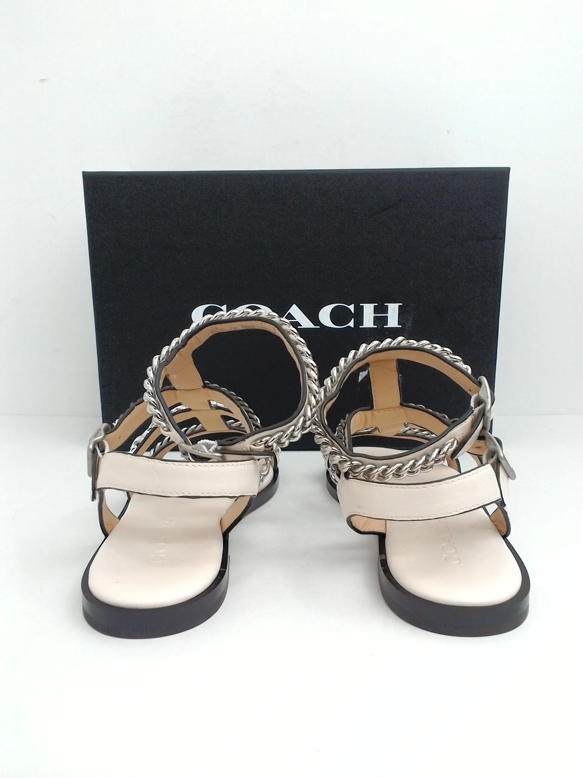 COACH Women's Haddie Gladiator Sandal, Chalk Size 5.5 B