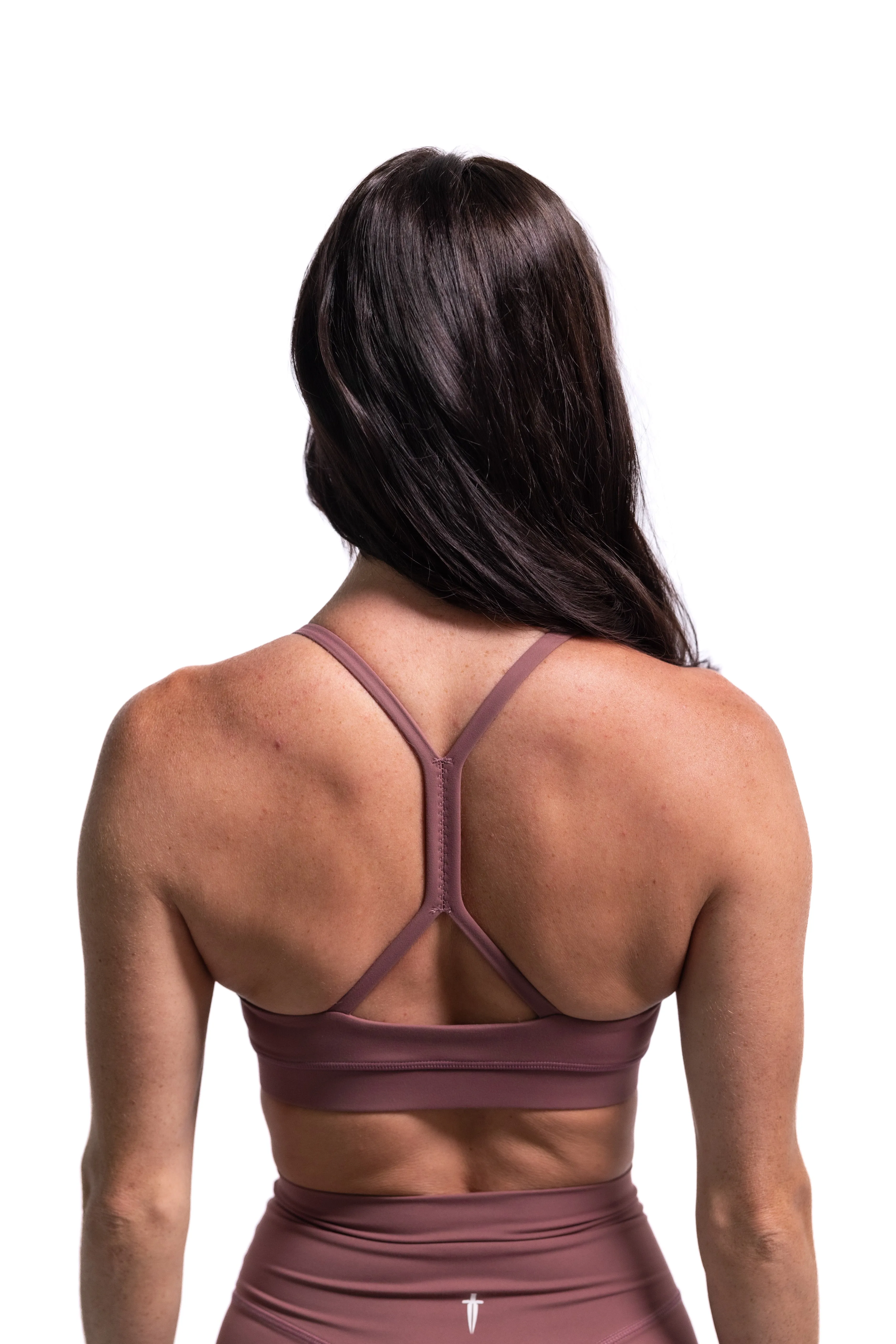 CORE V-NECK SPORTS BRA - MAUVE