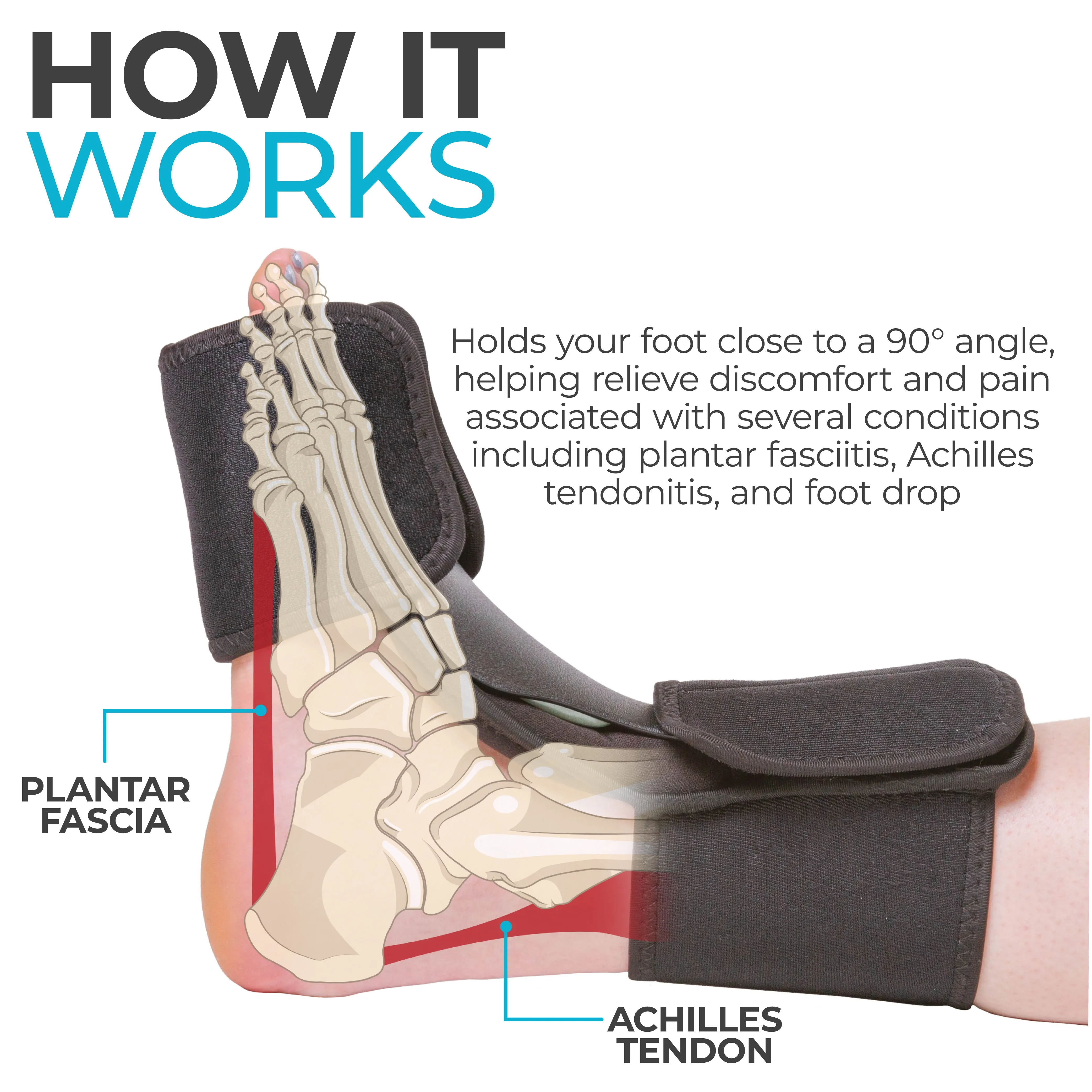 Dorsal Night Splint for Foot Drop & Plantar Fasciitis