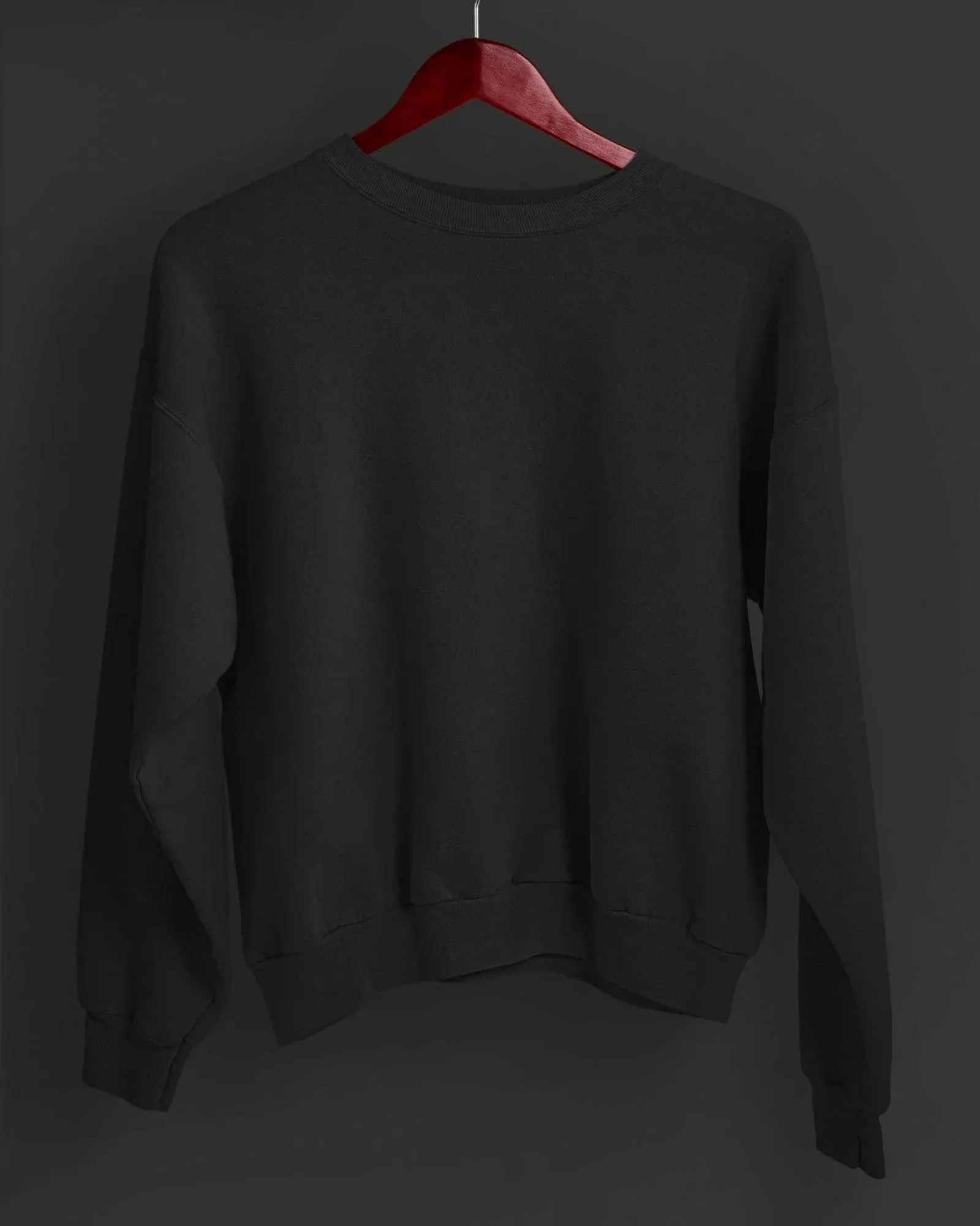 Drop Shoulder Sweatshirt: Jett Black