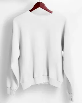 Drop Shoulder Sweatshirt: White