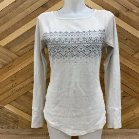 Eddie Bauer - Women's Waffle Knit Long Sleeve - MSRP $60: White-women-MD