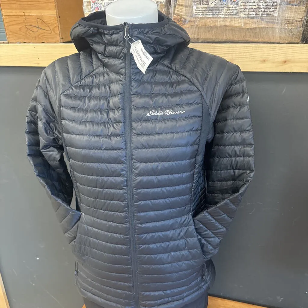 Eddie Bauer- Hooded Puffer Jacket- MSRP $330: Black -women-XS