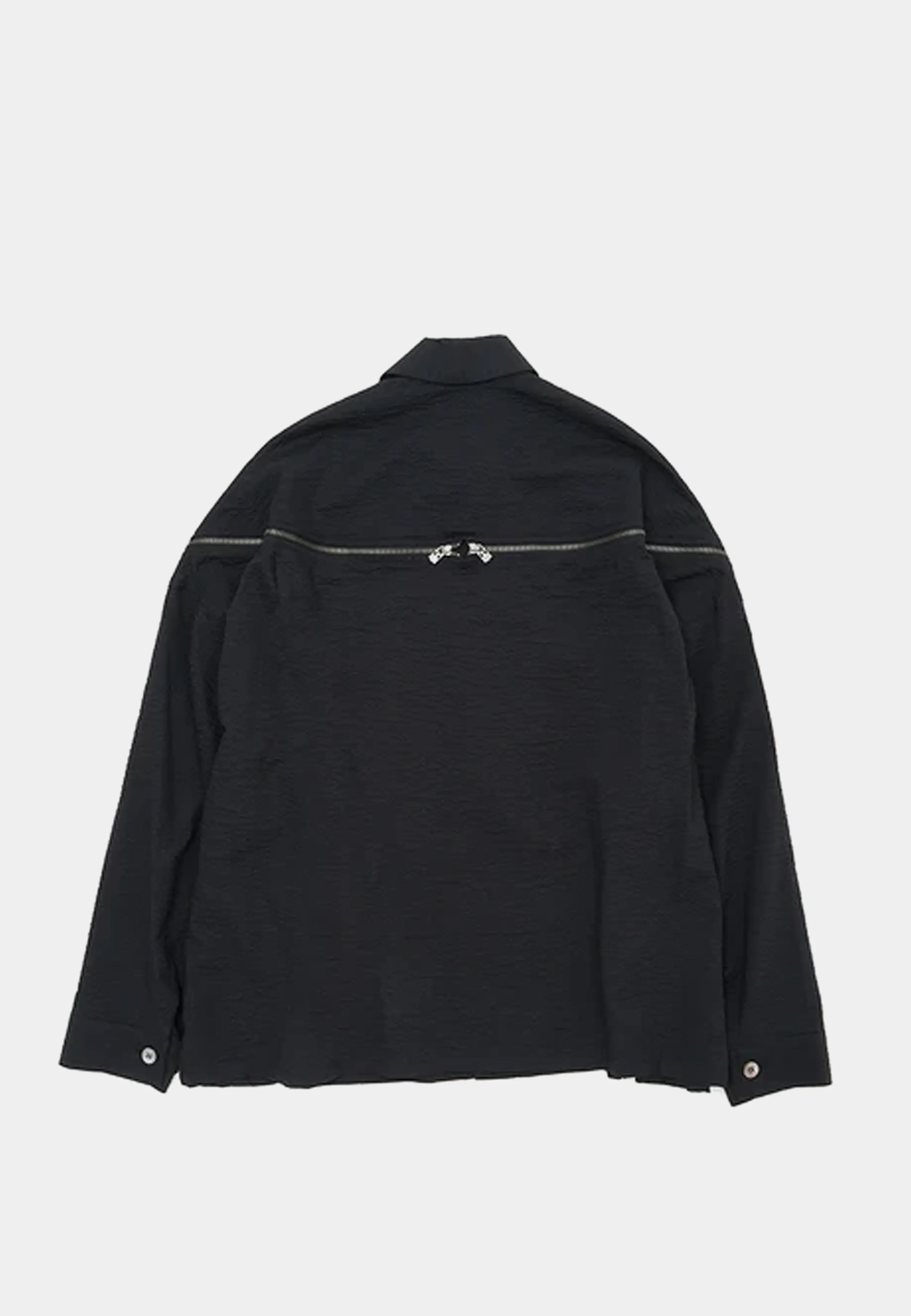 Facetasm Wrinkle Crushed Zip Ls Shirt Black