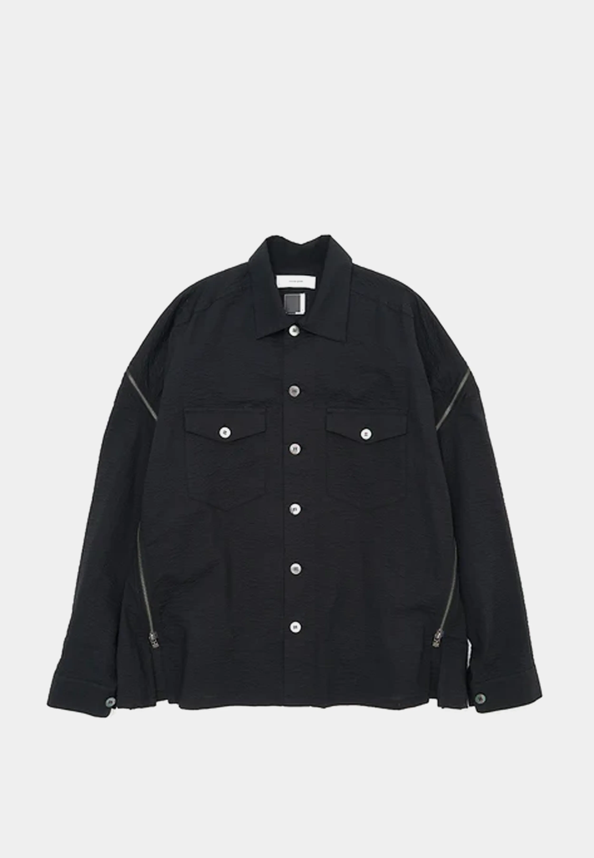 Facetasm Wrinkle Crushed Zip Ls Shirt Black