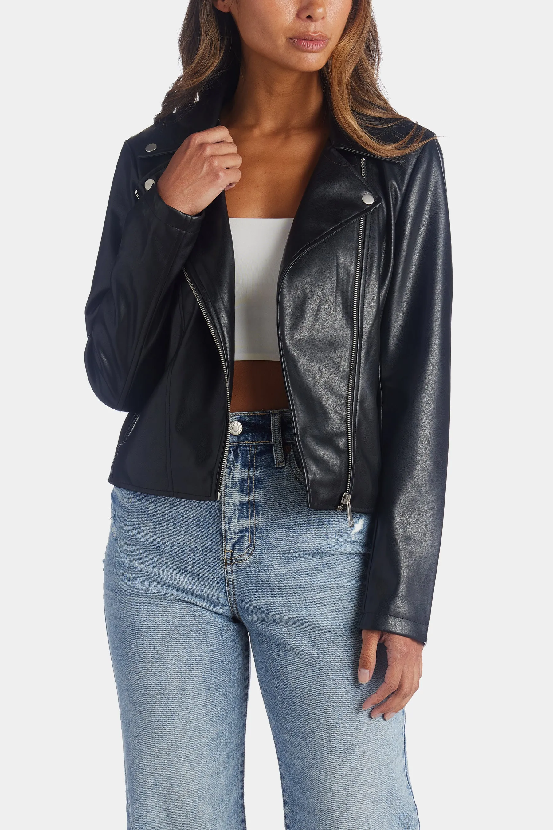 Faux Leather Biker Jacket