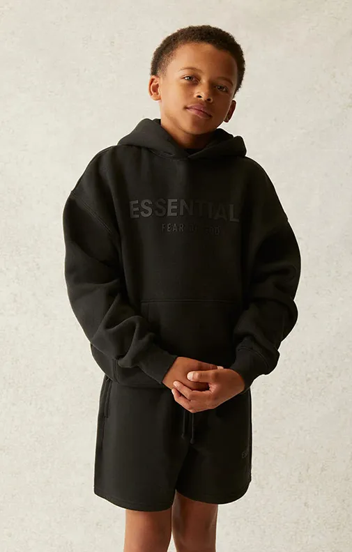 FEAR OF GOD ESSENTIALS HOODIE BLACK KIDS/JR